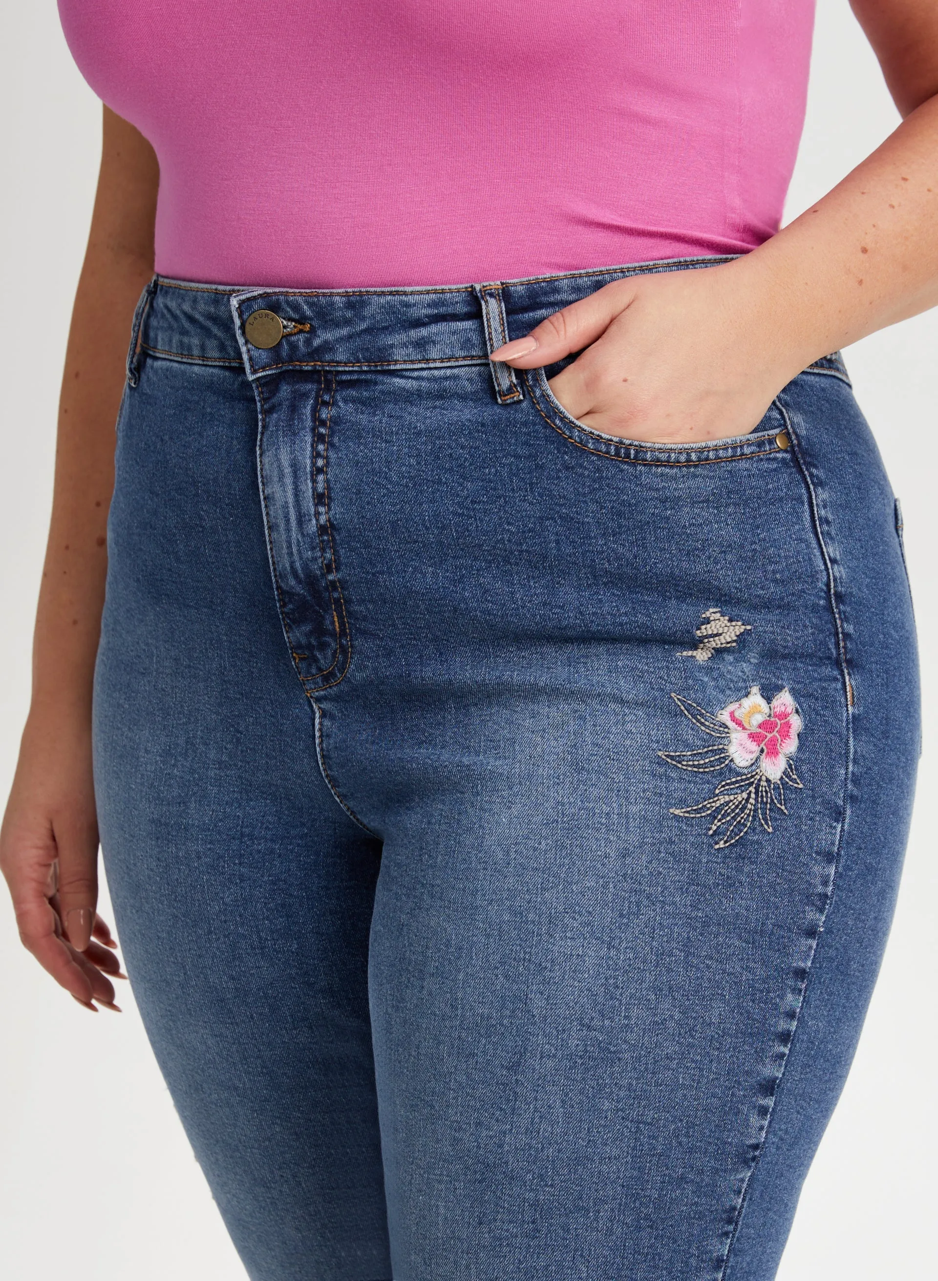 Floral Detail Denim Capris sold by Laura product image thumbnail 4