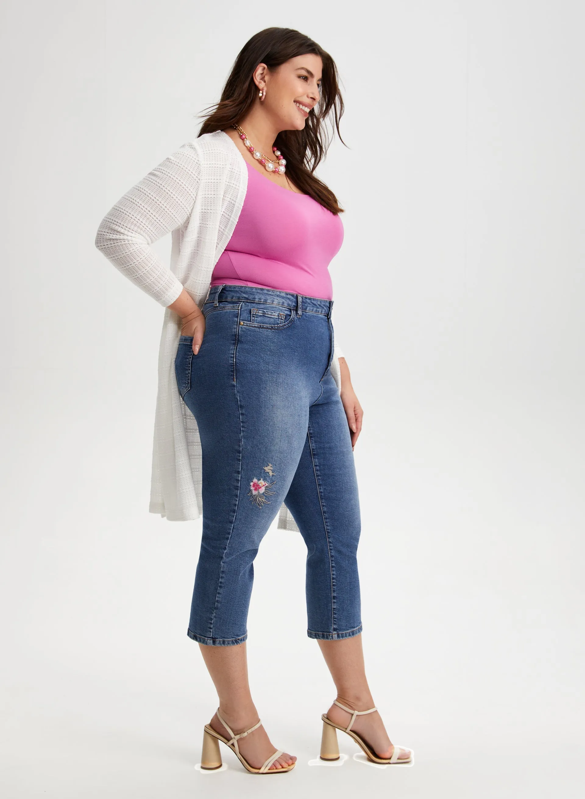 Floral Detail Denim Capris sold by Laura product image thumbnail 5