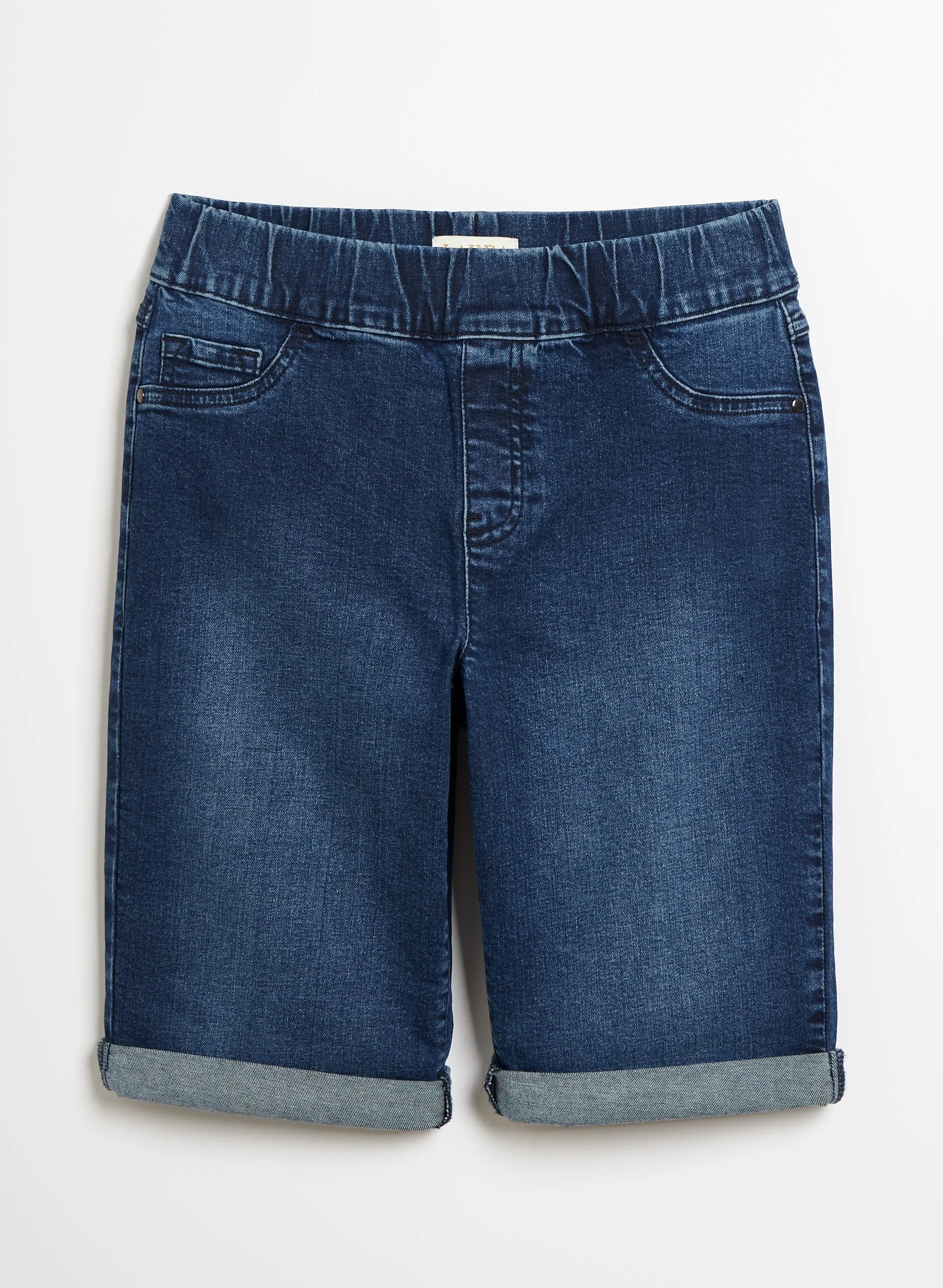 Embroidered Pull-On Denim Shorts sold by Laura product image thumbnail 2