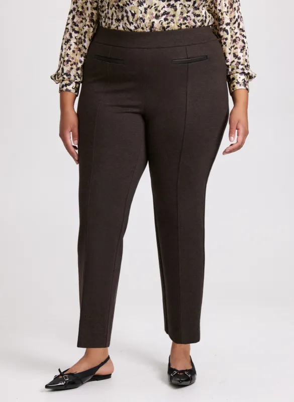 Sofia Pull-On Straight-Leg Pants sold by Laura