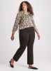Sofia Pull-On Straight-Leg Pants sold by Laura
