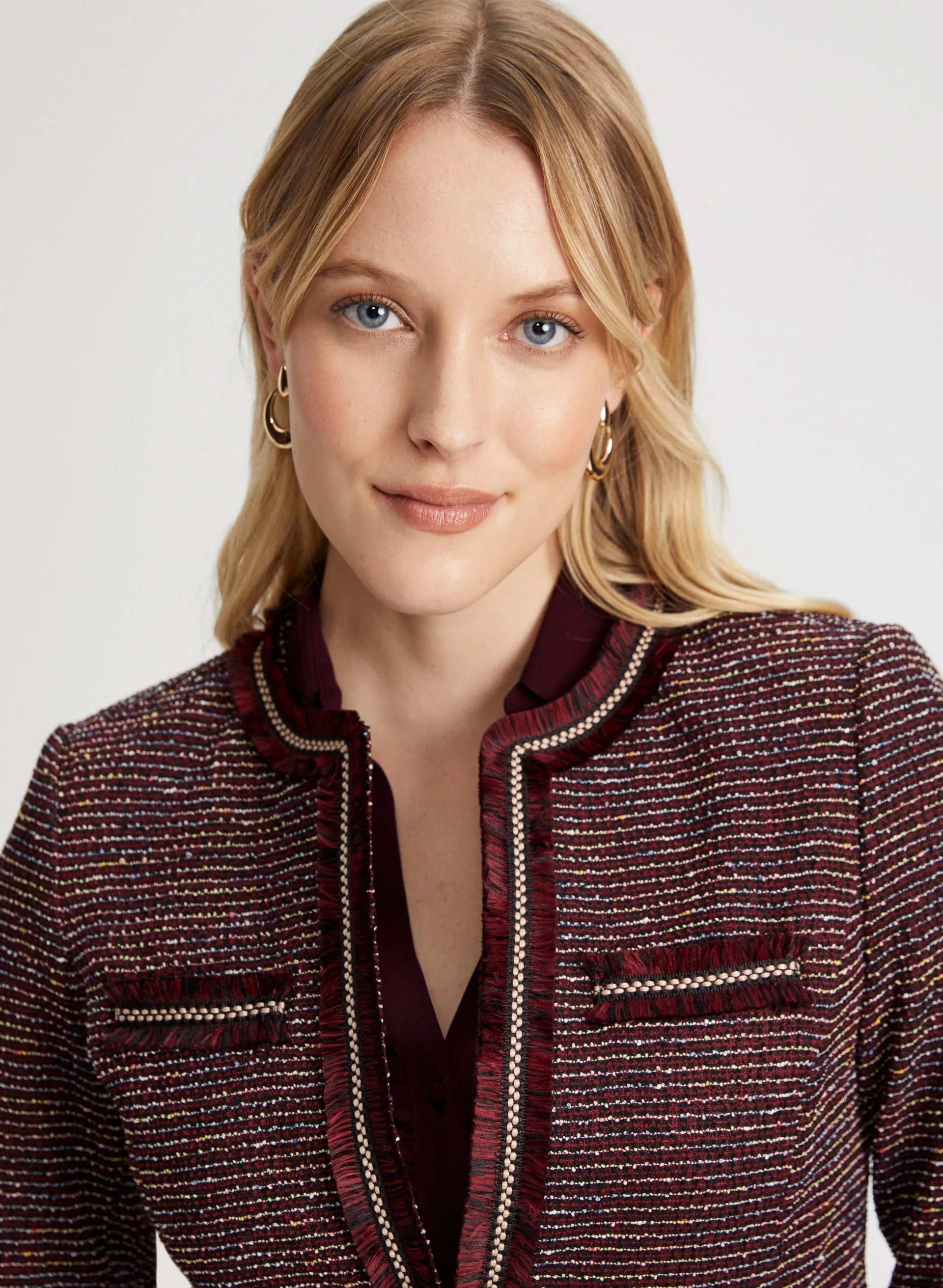 Frayed Trim Bouclé Jacket sold by Laura product image thumbnail 4