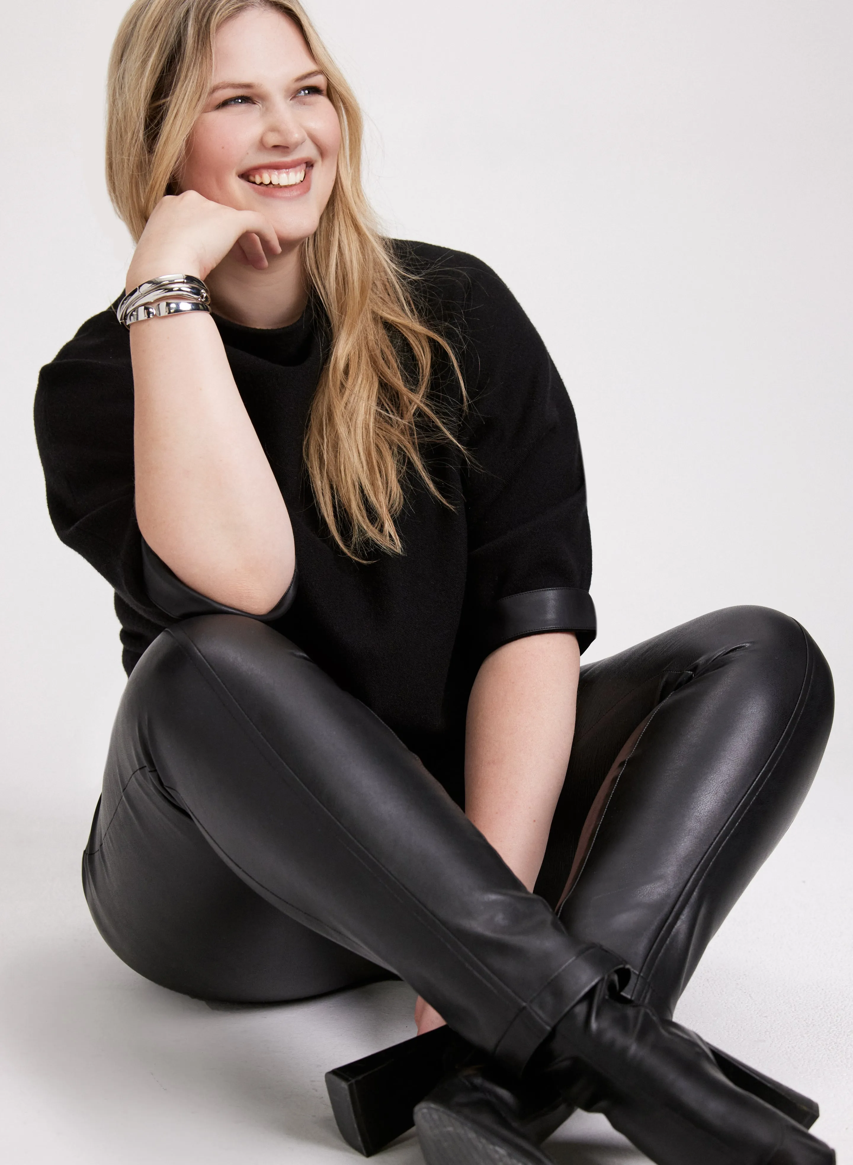 Joseph Ribkoff - Vegan Leather Slim-Leg Pull-on Pants sold by Laura product image thumbnail 4