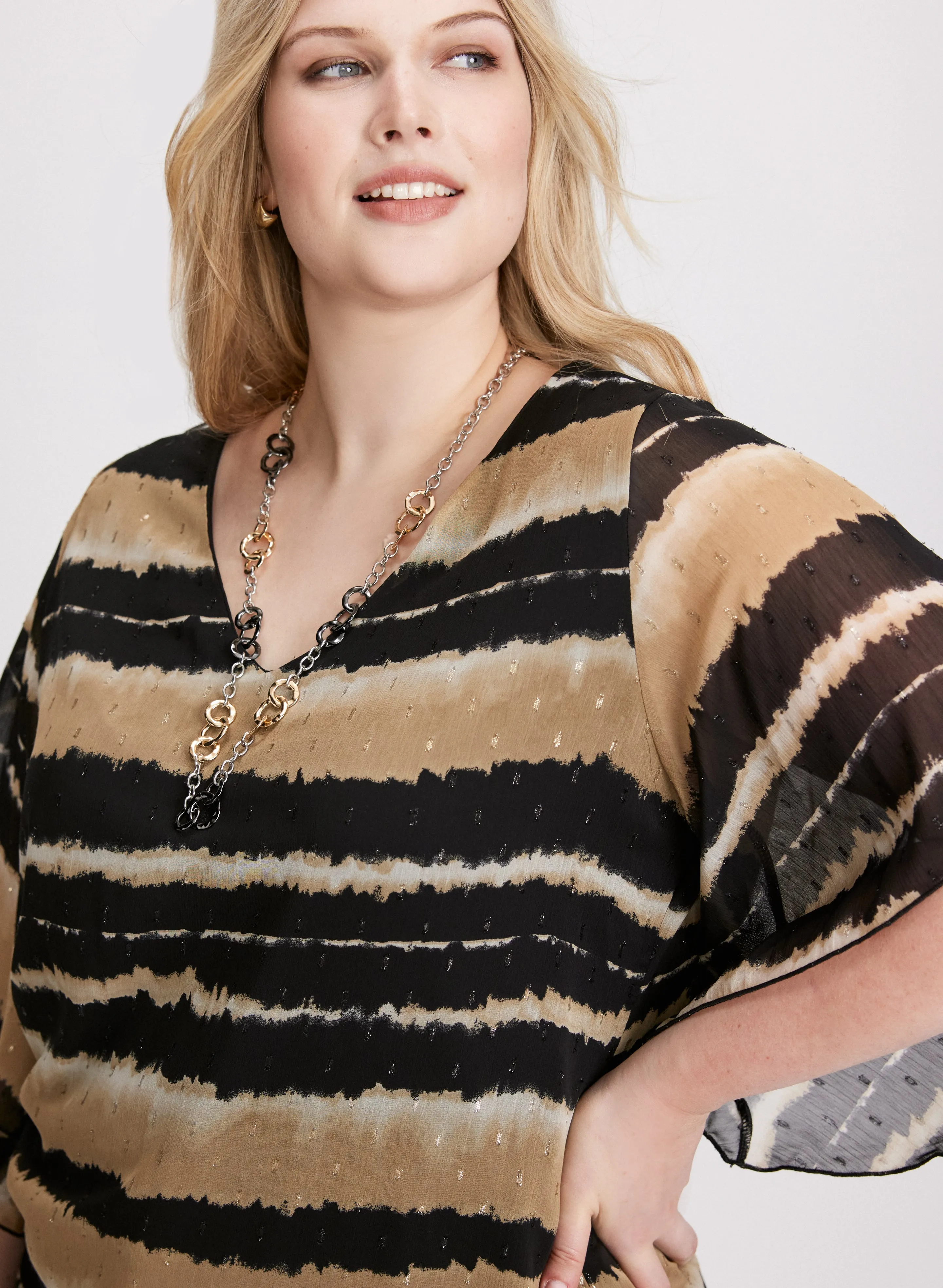 Stripe Print Chiffon Top sold by Laura product image thumbnail 2