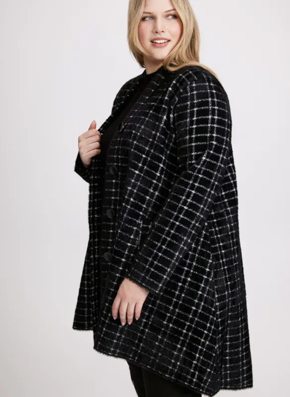 Joseph Ribkoff - Check Print Knit Cardigan sold by Laura