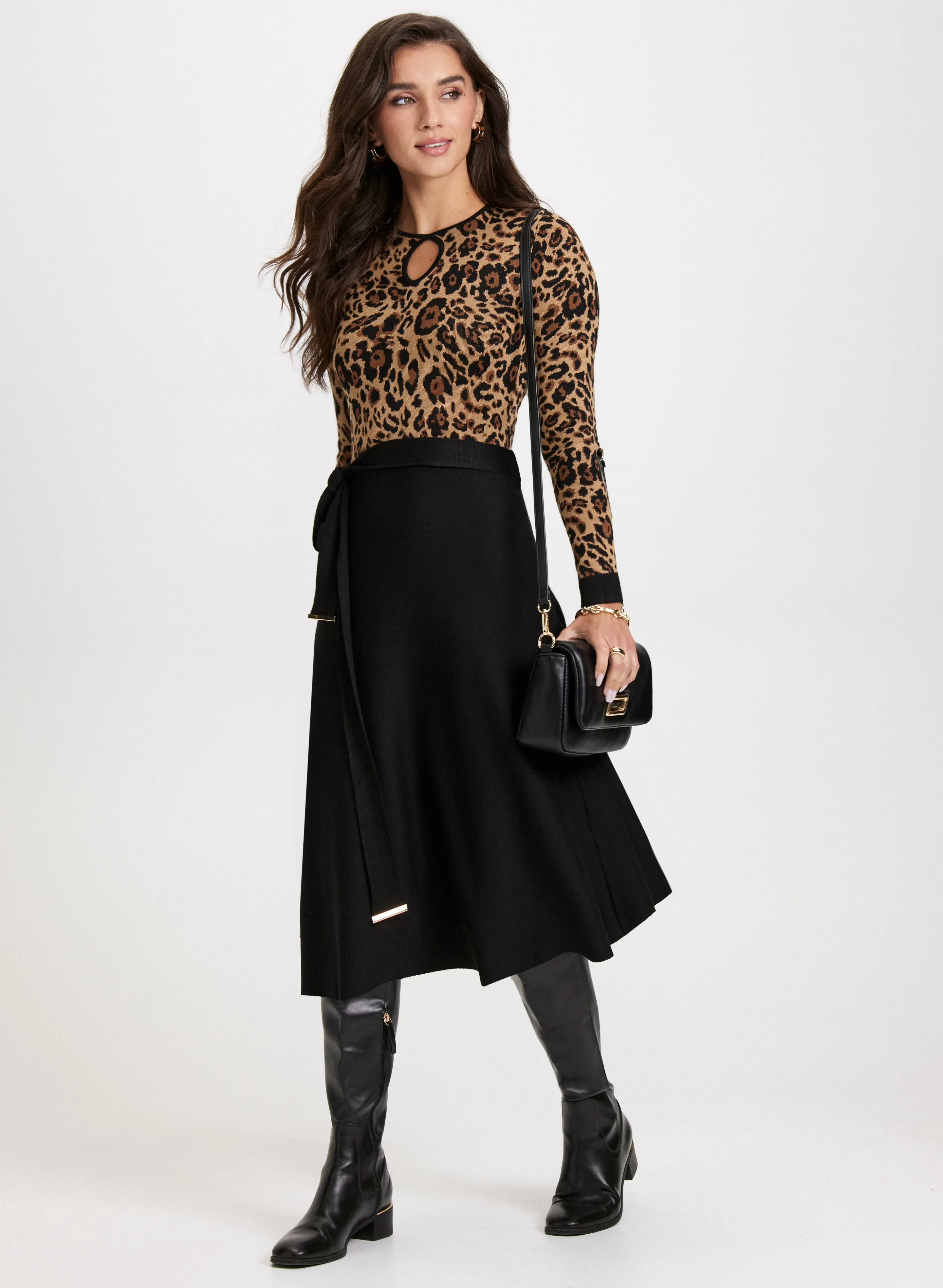 Sash Detail Leopard Print Dress sold by Laura product image thumbnail 4
