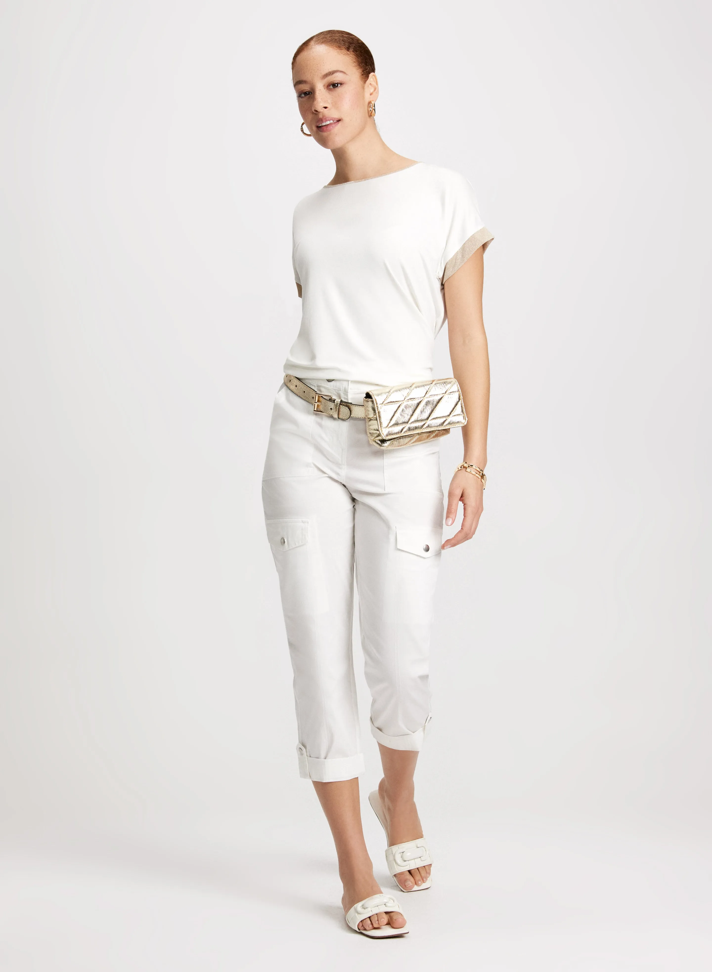 Cotton Drawstring Waist Cargo Capris sold by Laura product image thumbnail 3