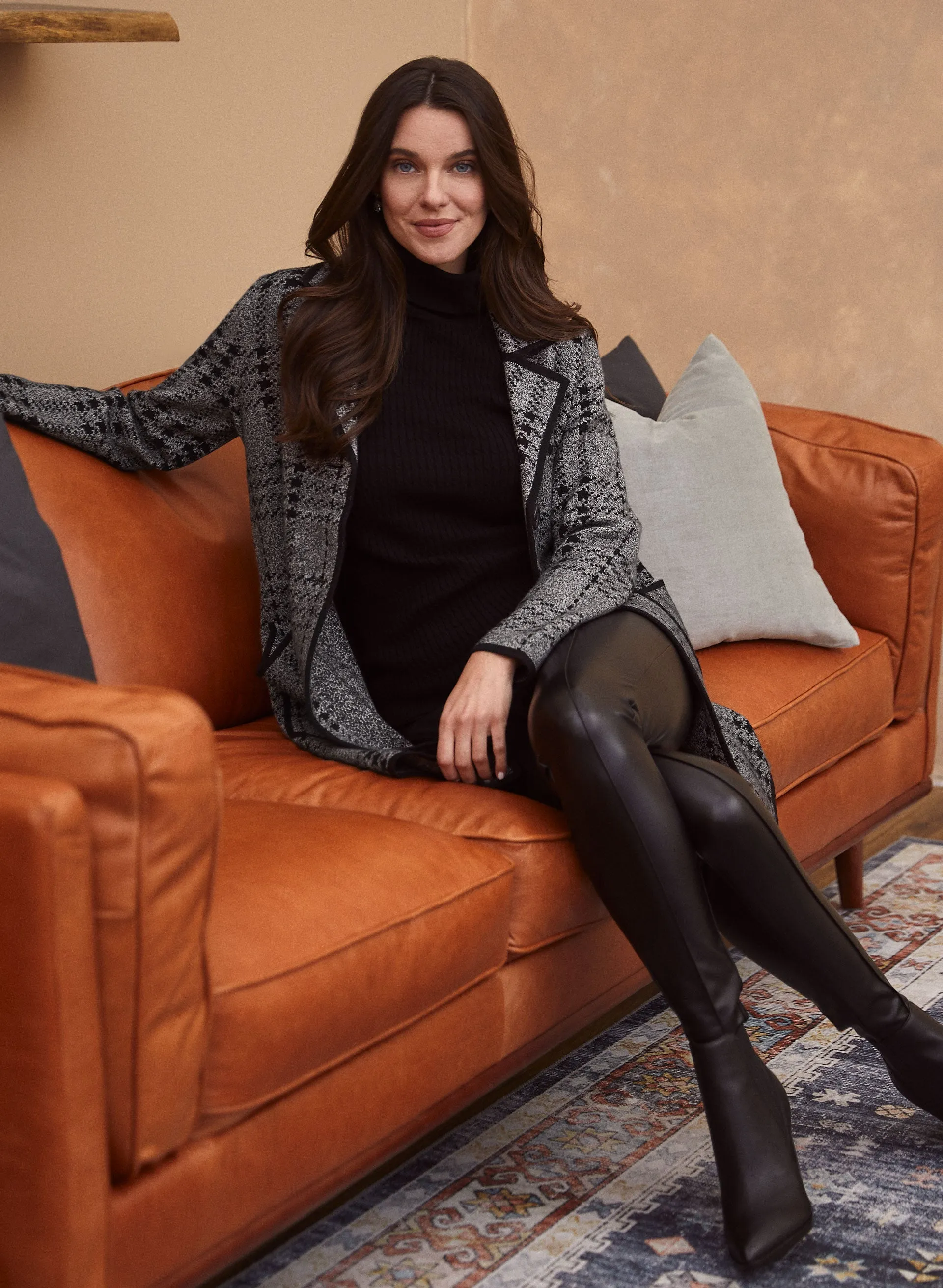 Houndstooth Print Coatigan sold by Laura product image thumbnail 5