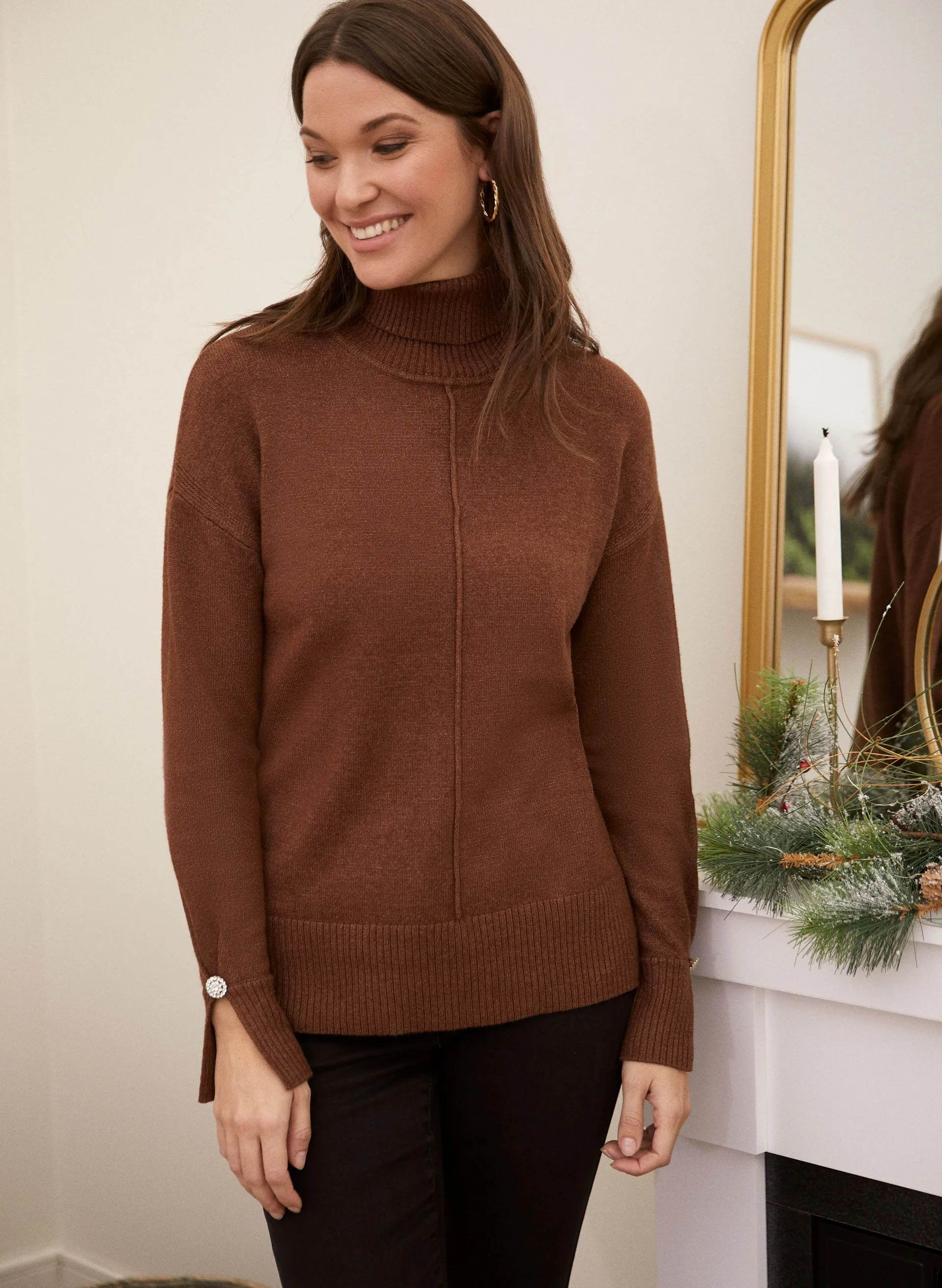 Split Cuff Turtleneck Sweater sold by Laura