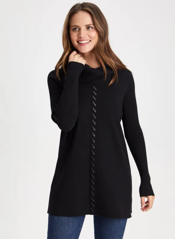 Stitch Detail Cowl Neck Sweater sold by Laura