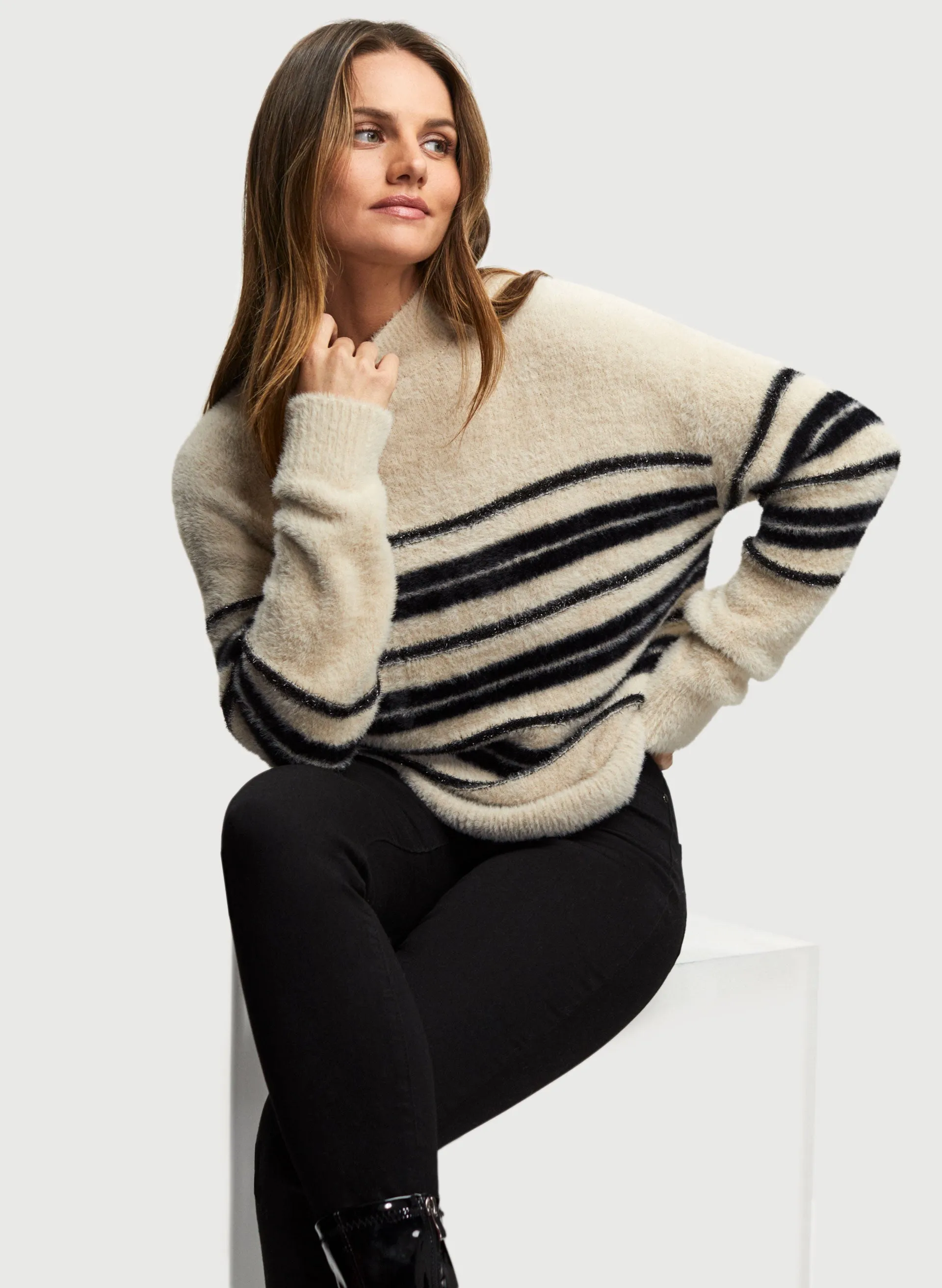 Stripe Print Sweater sold by Laura product image thumbnail 5
