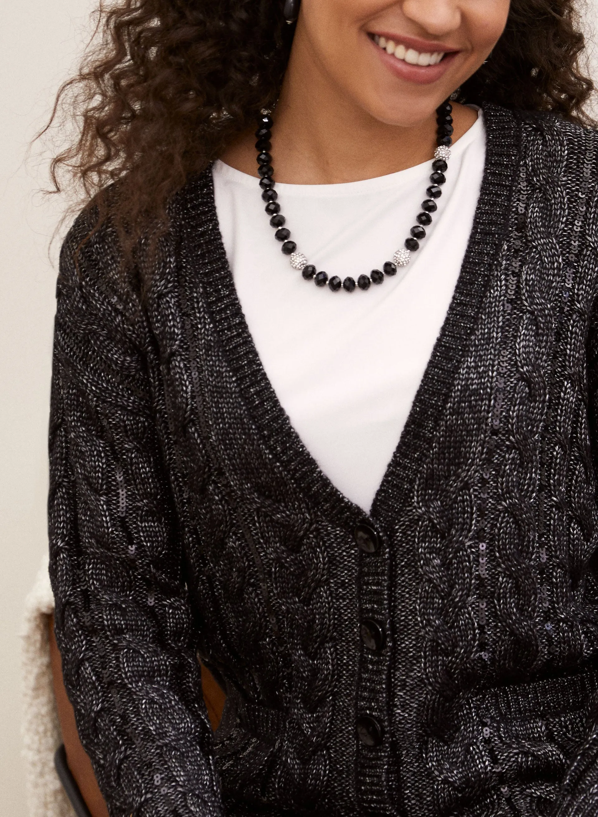 Metallic Sequin Detail Cardigan sold by Laura product image thumbnail 2