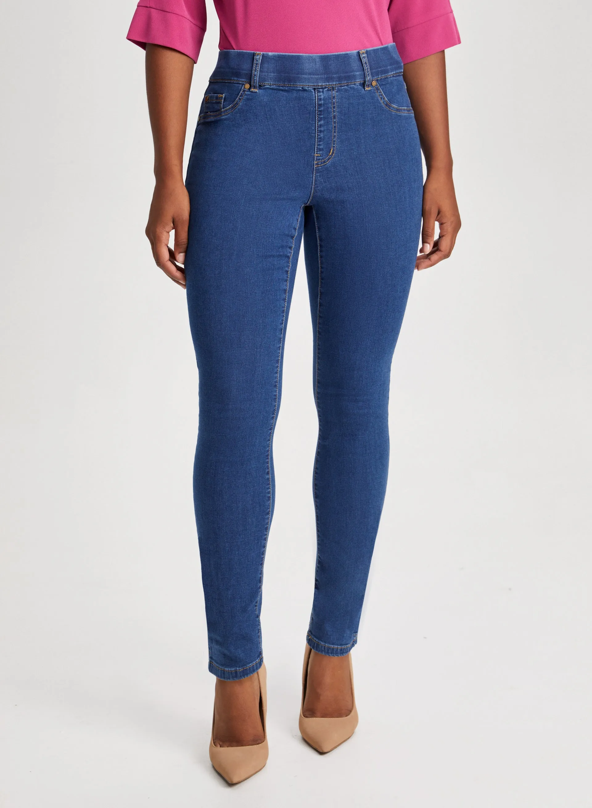 Pull-On Straight Leg Jeans sold by Laura