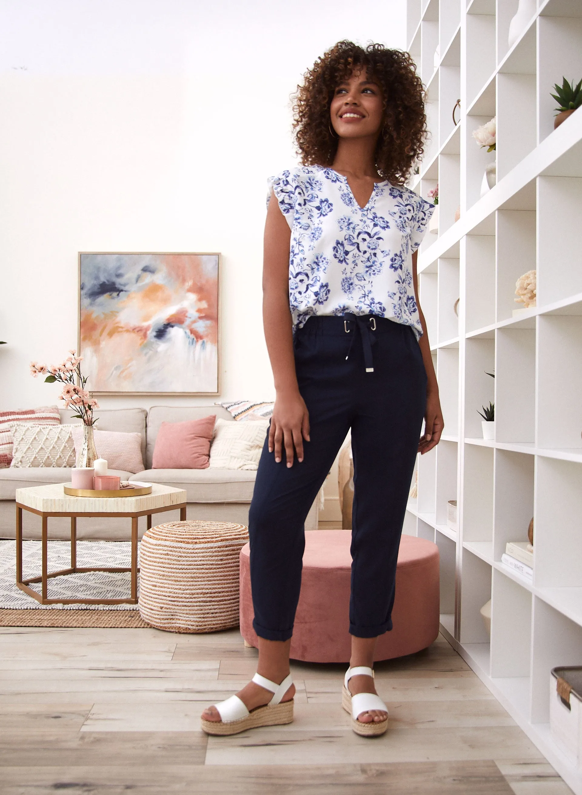 Straight Leg Tencel Pants sold by Laura