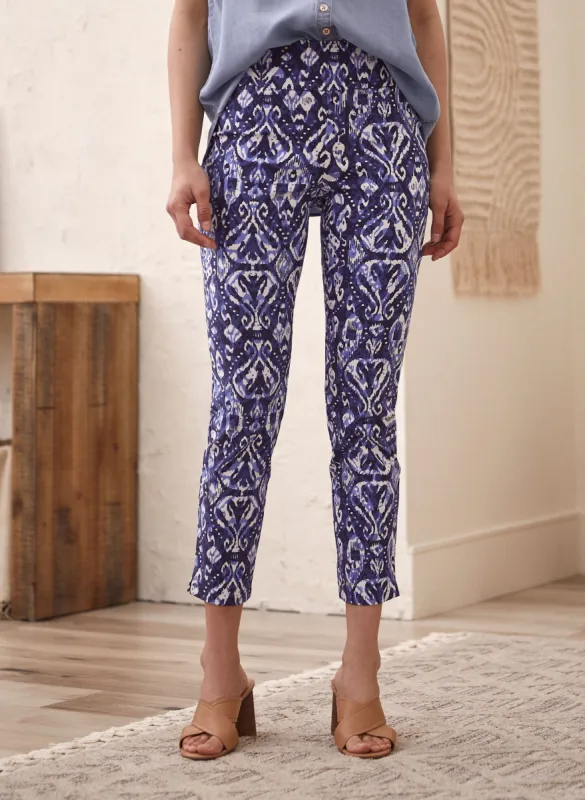 Abstract Paisley Print Pull-On Pants sold by Laura