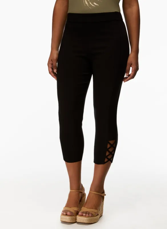 Cross Detail Capris sold by Laura
