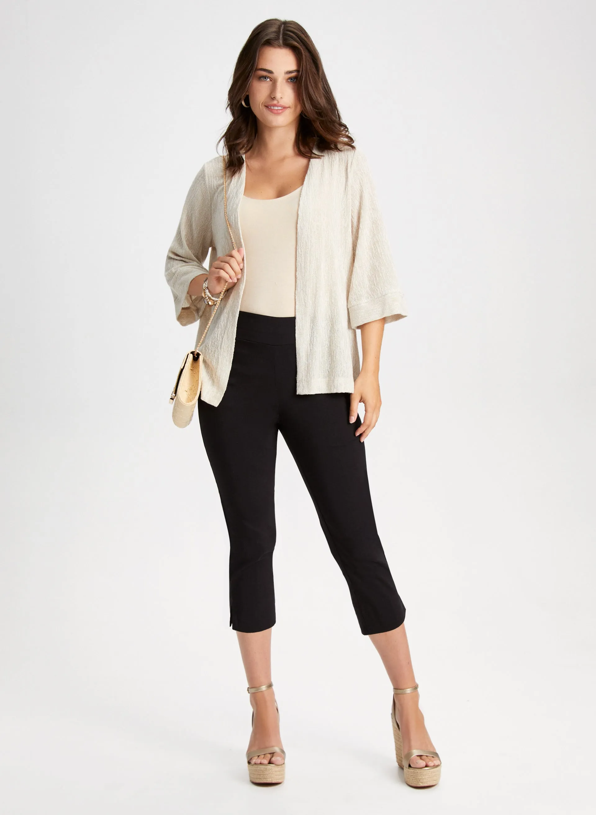 Pull-On Slit Detail Capris sold by Laura product image thumbnail 3