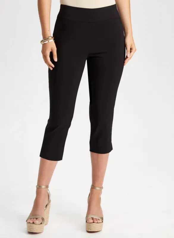 Pull-On Slit Detail Capris sold by Laura