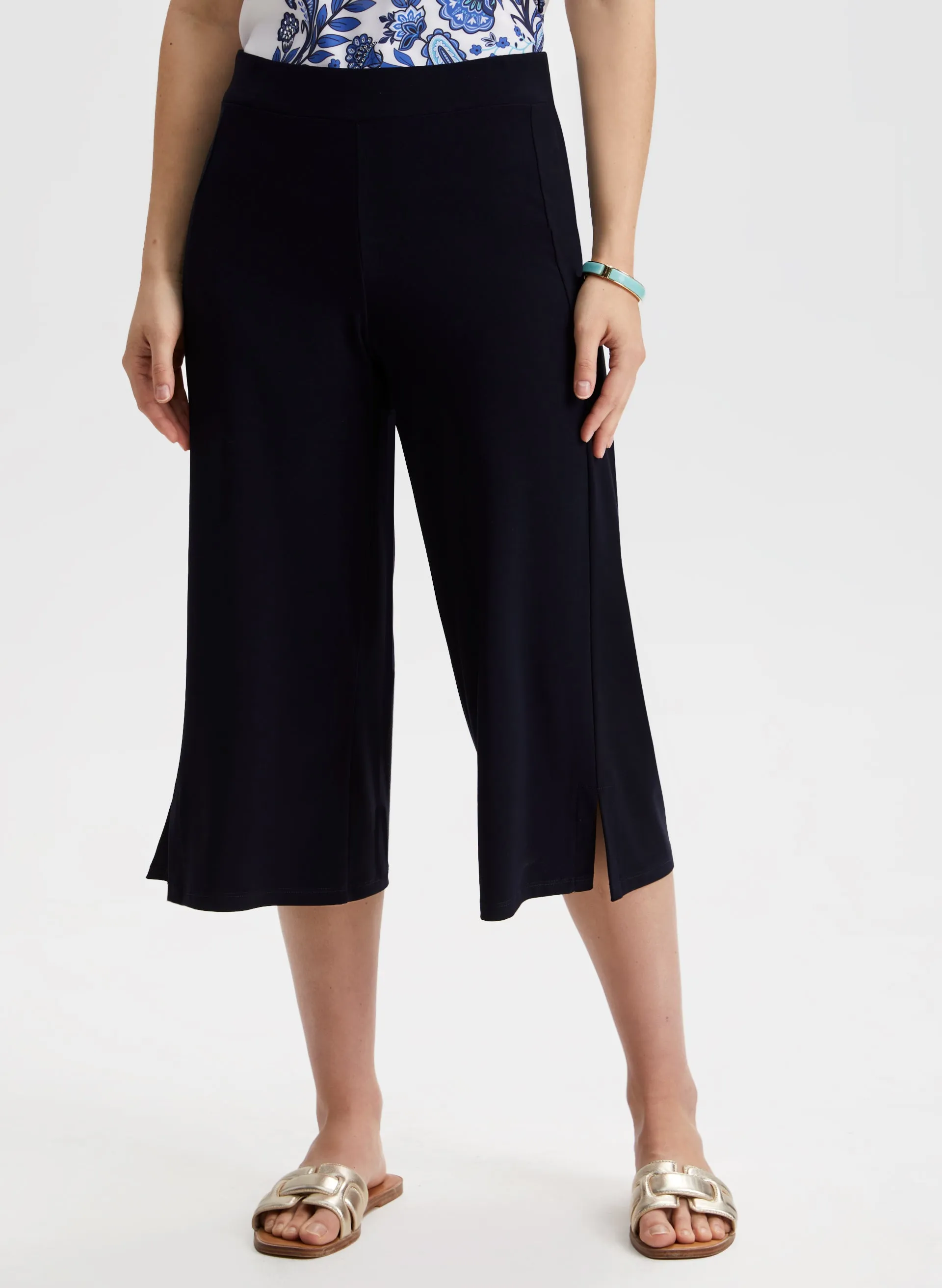 Side Slit Pull-On Capris sold by Laura