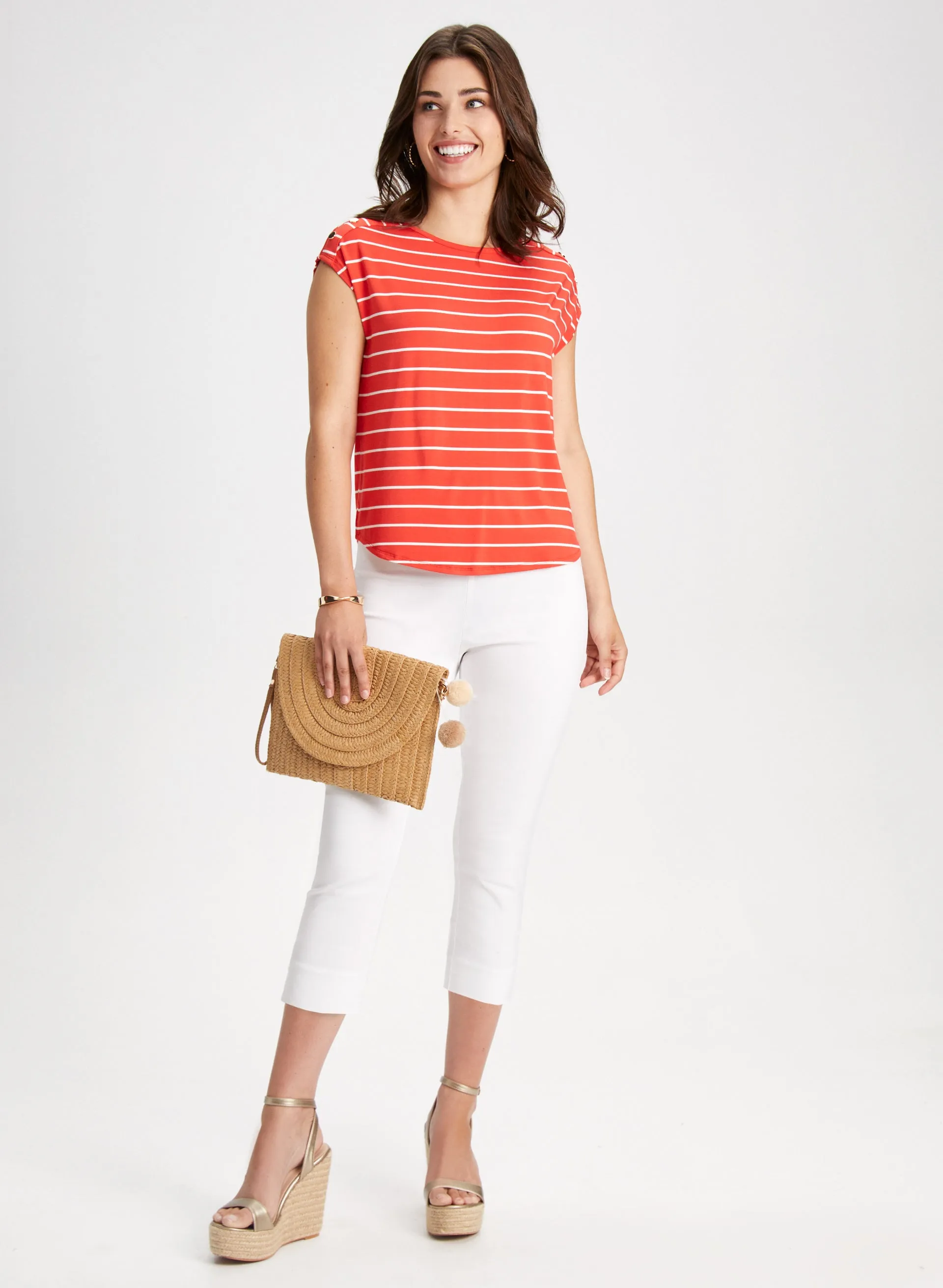 Pull-On Slit Detail Capris sold by Laura product image thumbnail 3