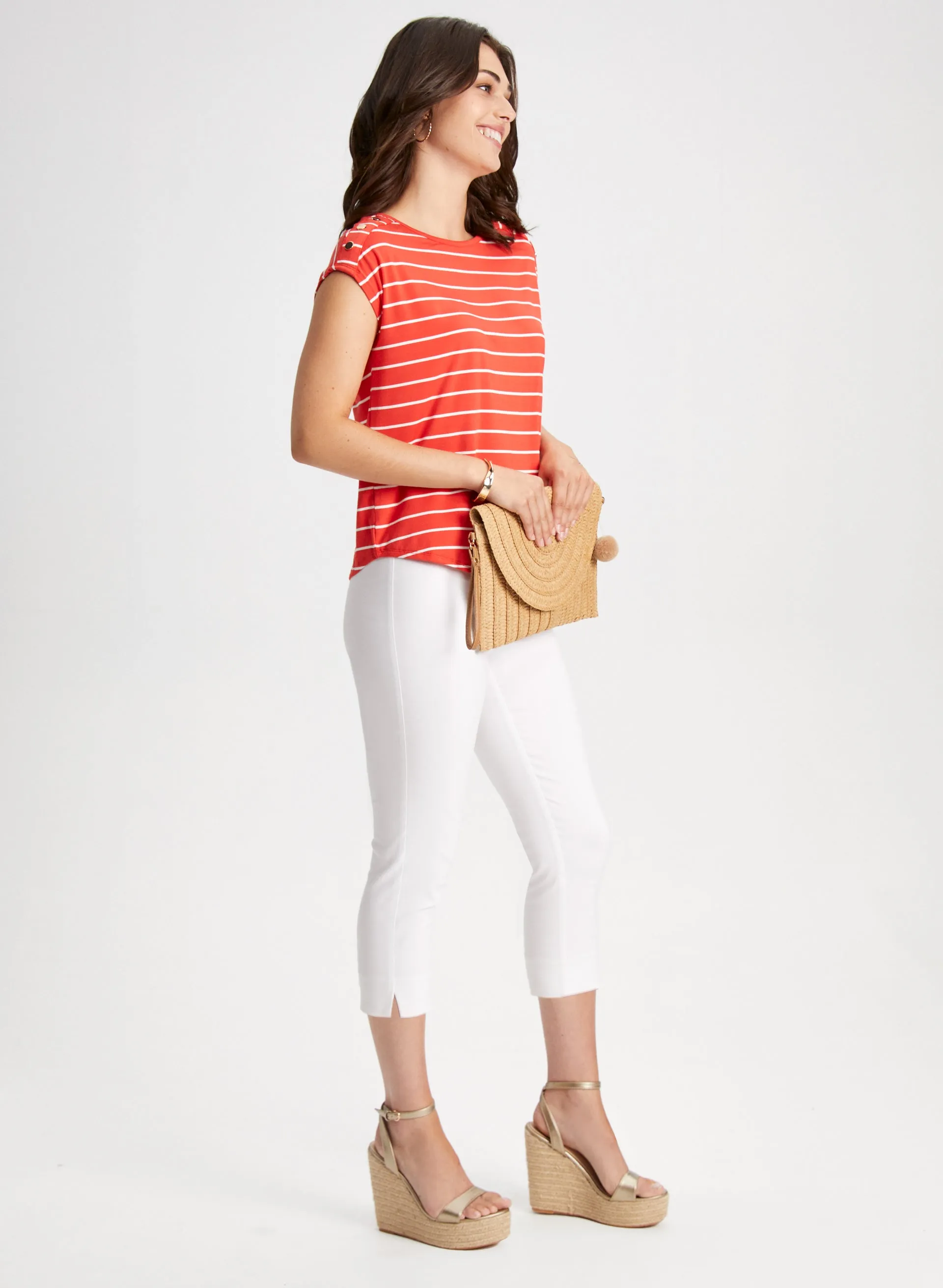 Pull-On Slit Detail Capris sold by Laura product image thumbnail 4