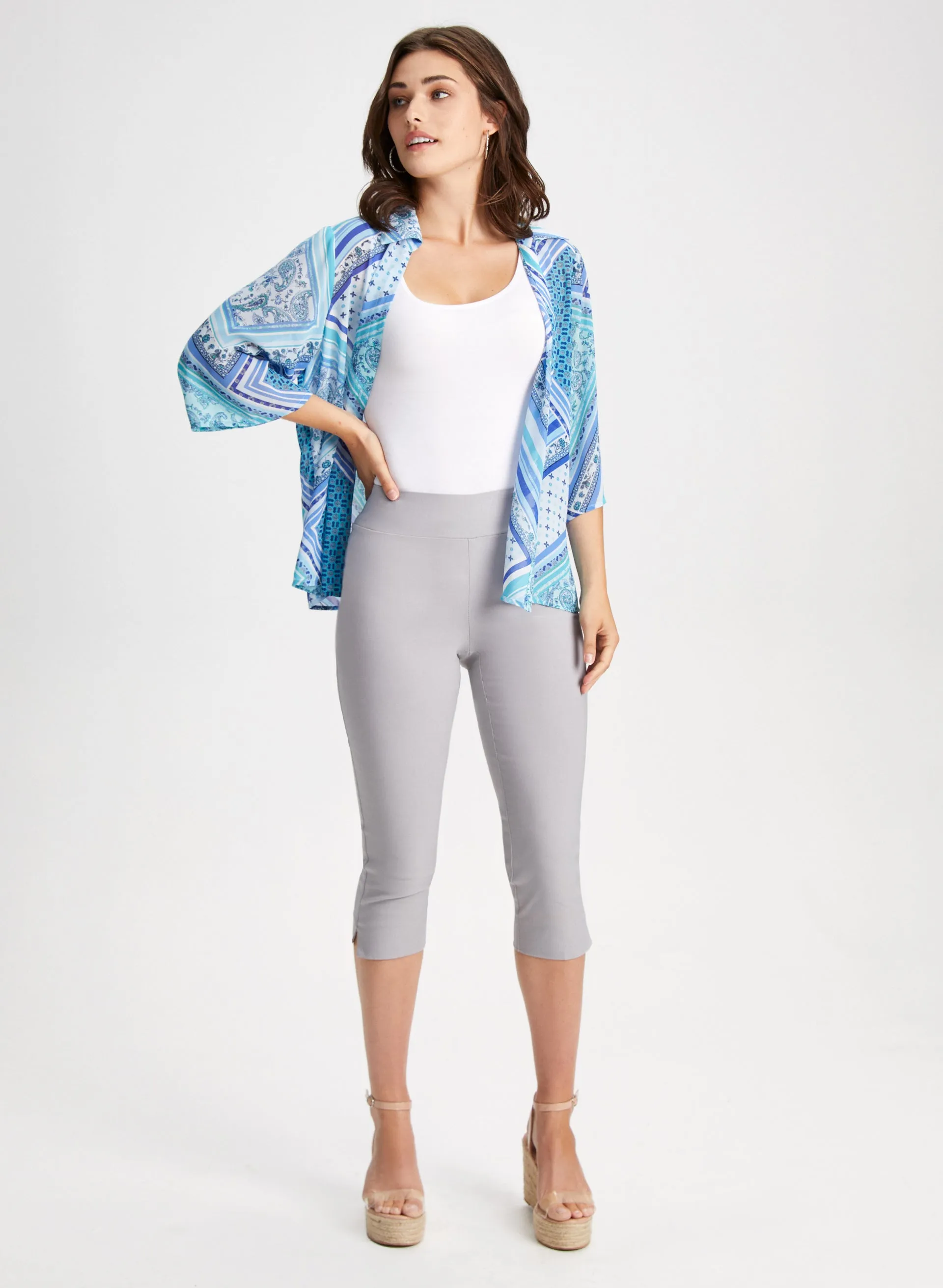 Pull-On Slit Detail Capris sold by Laura product image thumbnail 3