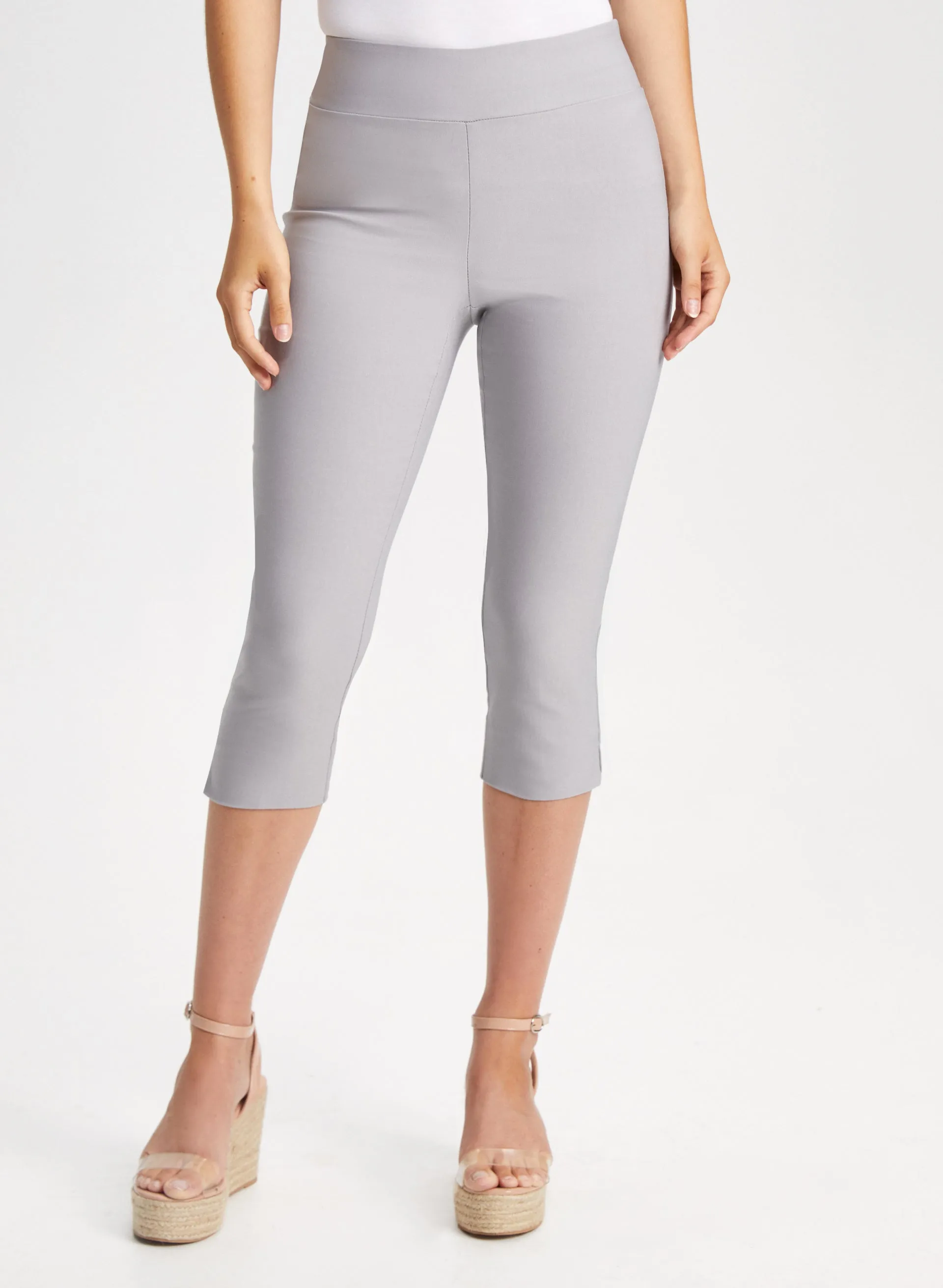 Pull-On Slit Detail Capris sold by Laura