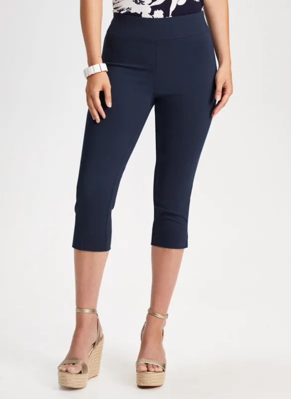 Pull-On Slit Detail Capris sold by Laura