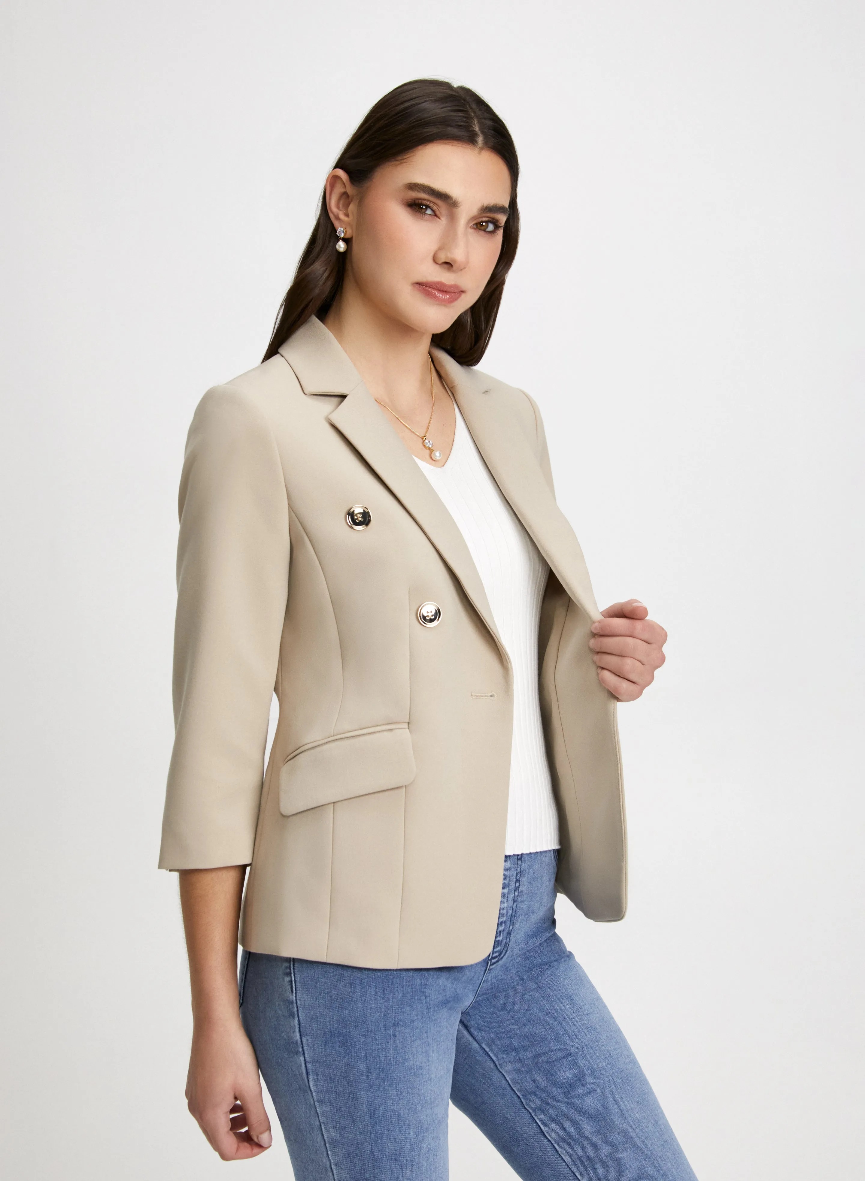 Button Detail 3/4 Sleeve Blazer sold by Laura product image thumbnail 5