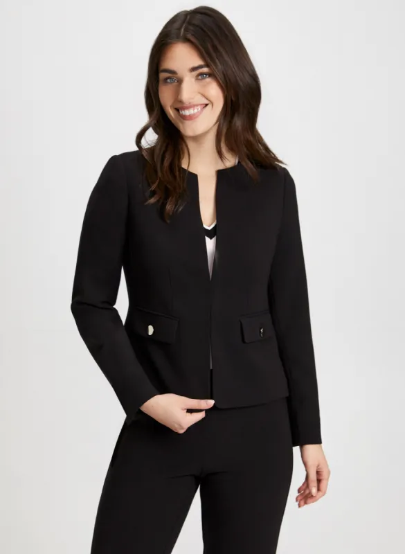 Cropped Collarless Jacket sold by Laura