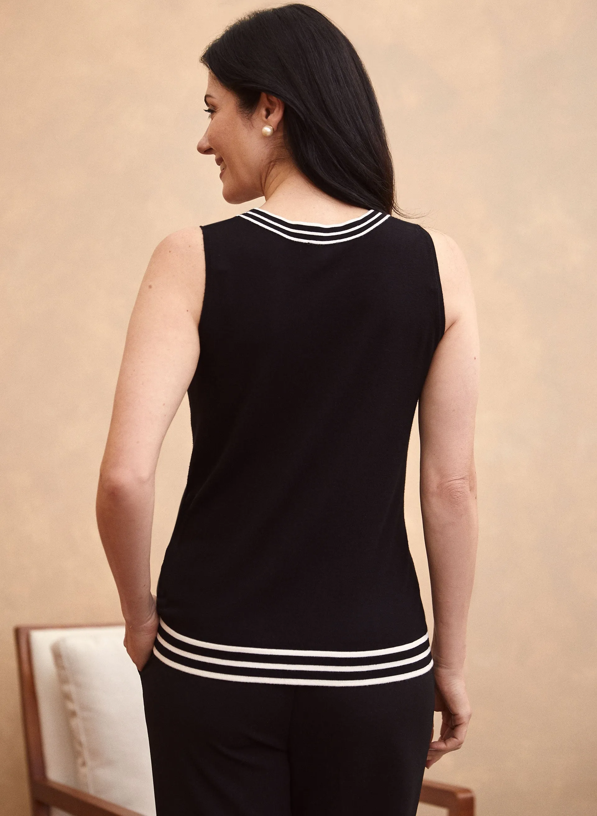 Stripe Detail Sleeveless Sweater sold by Laura product image thumbnail 4
