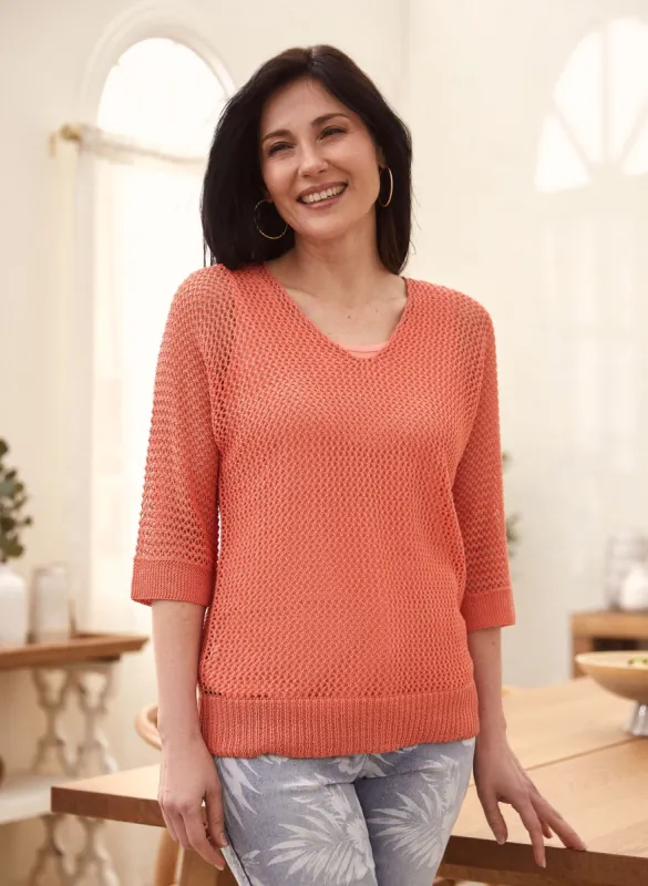 Open Stitch Knit Sweater sold by Laura
