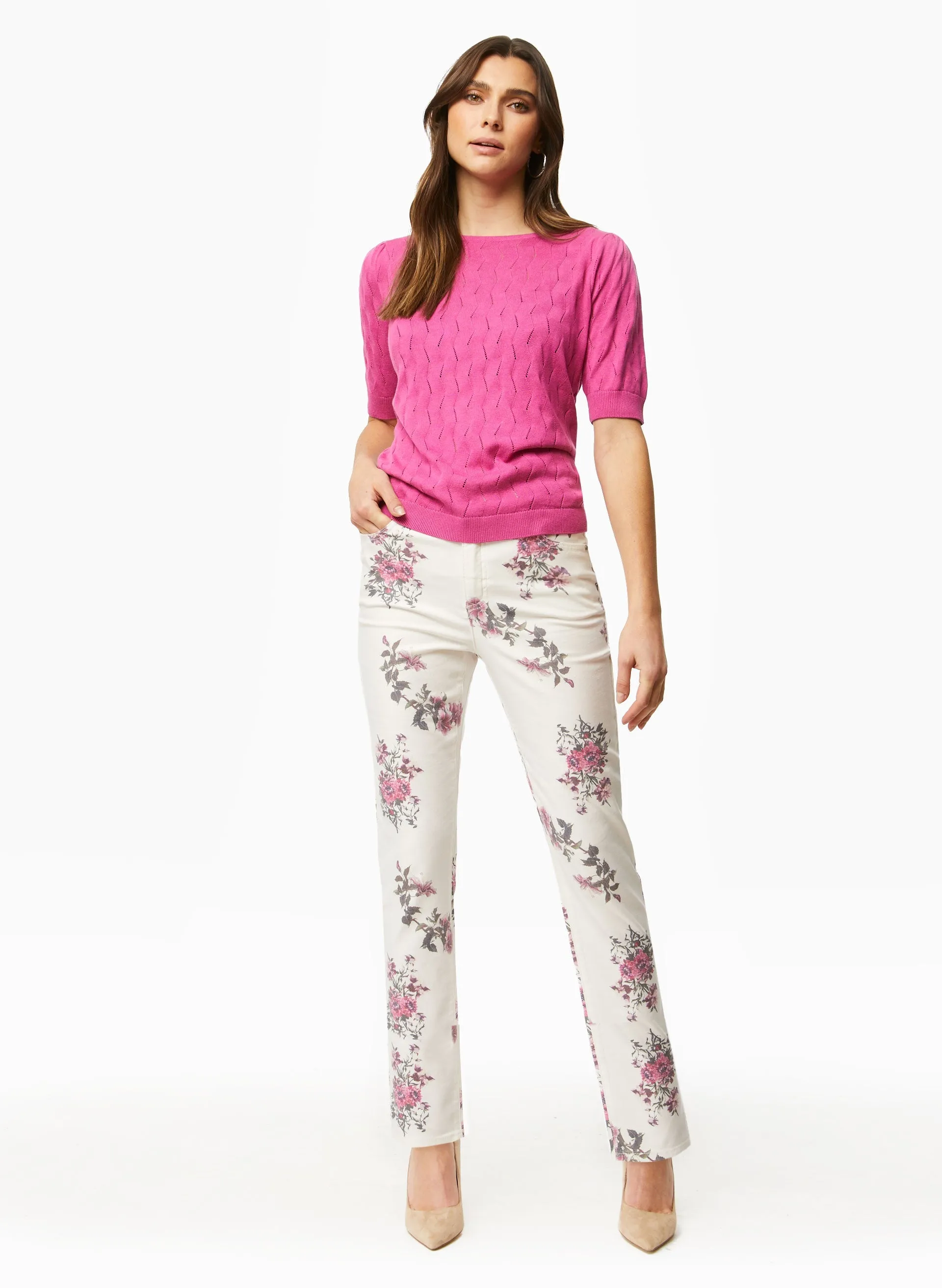 Short Sleeve Pointelle Sweater sold by Laura product image thumbnail 3