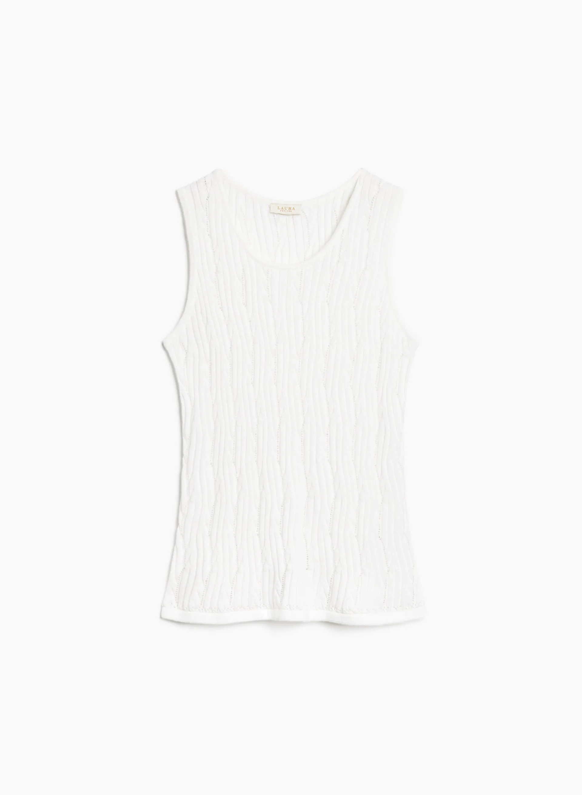 Sleeveless Pointelle Stitch Top sold by Laura product image thumbnail 5