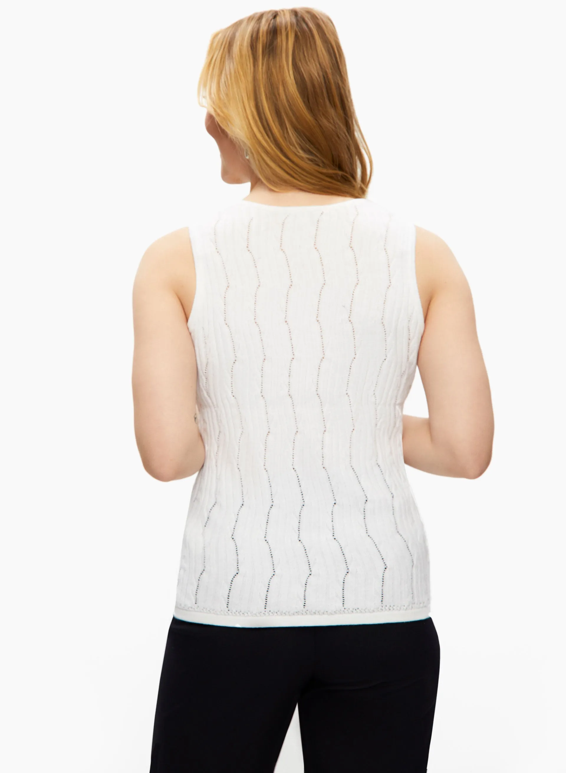 Sleeveless Pointelle Stitch Top sold by Laura product image thumbnail 4