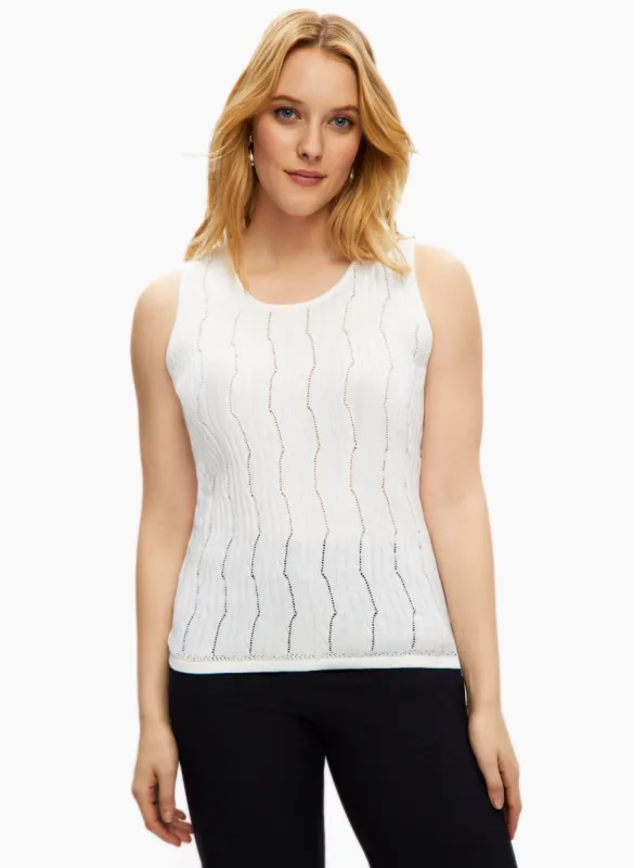 Sleeveless Pointelle Stitch Top sold by Laura