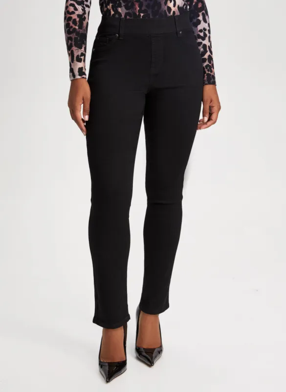 Straight Leg Pull-On Jeans sold by Laura