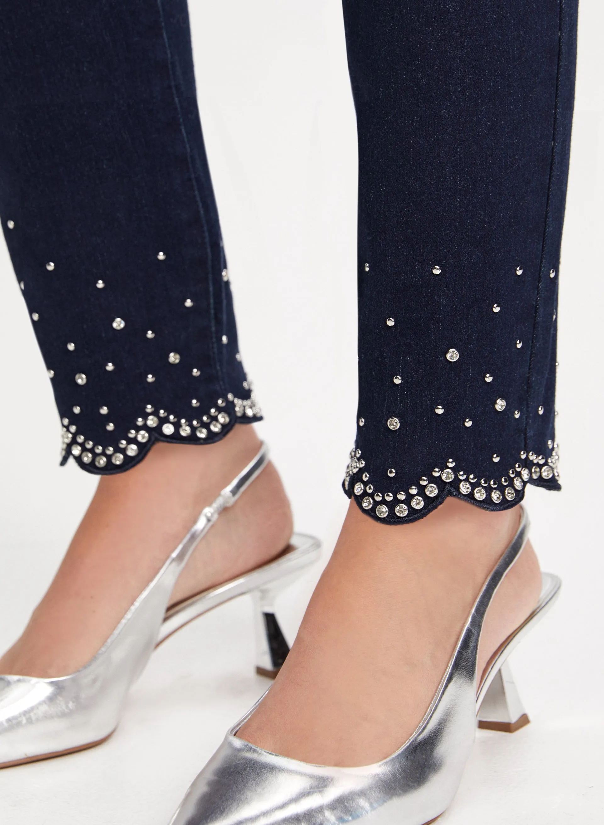 Rhinestone Detail Pull-On Jeans sold by Laura product image thumbnail 4
