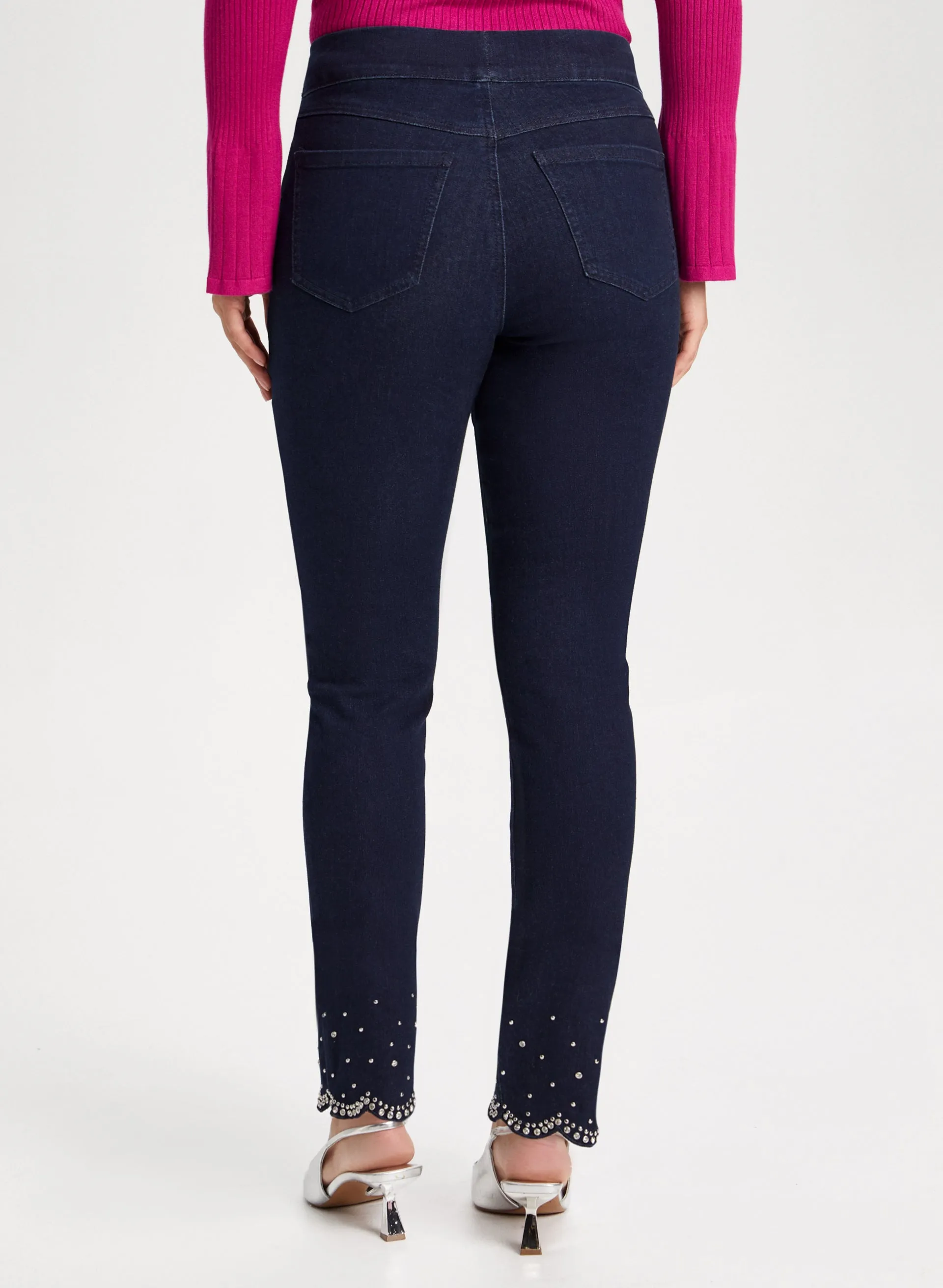 Rhinestone Detail Pull-On Jeans sold by Laura product image thumbnail 2