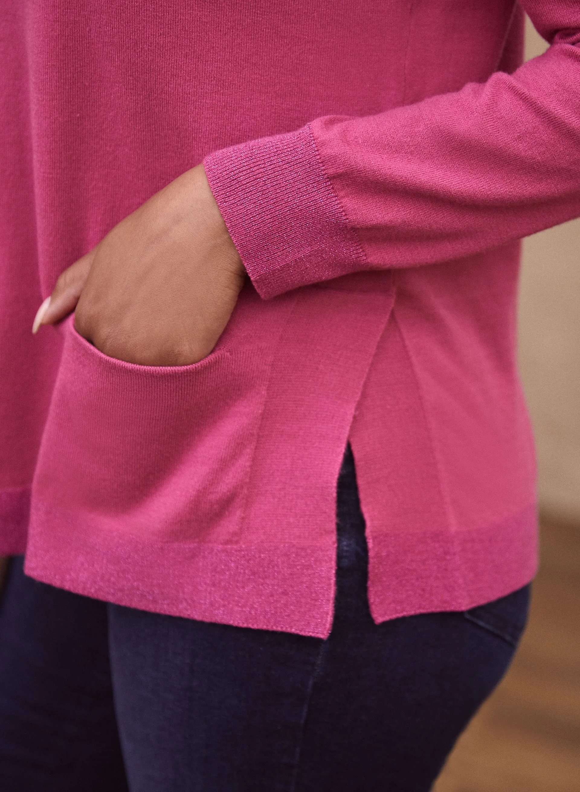 Glitter Trim Crew Neck Sweater sold by Laura product image thumbnail 4