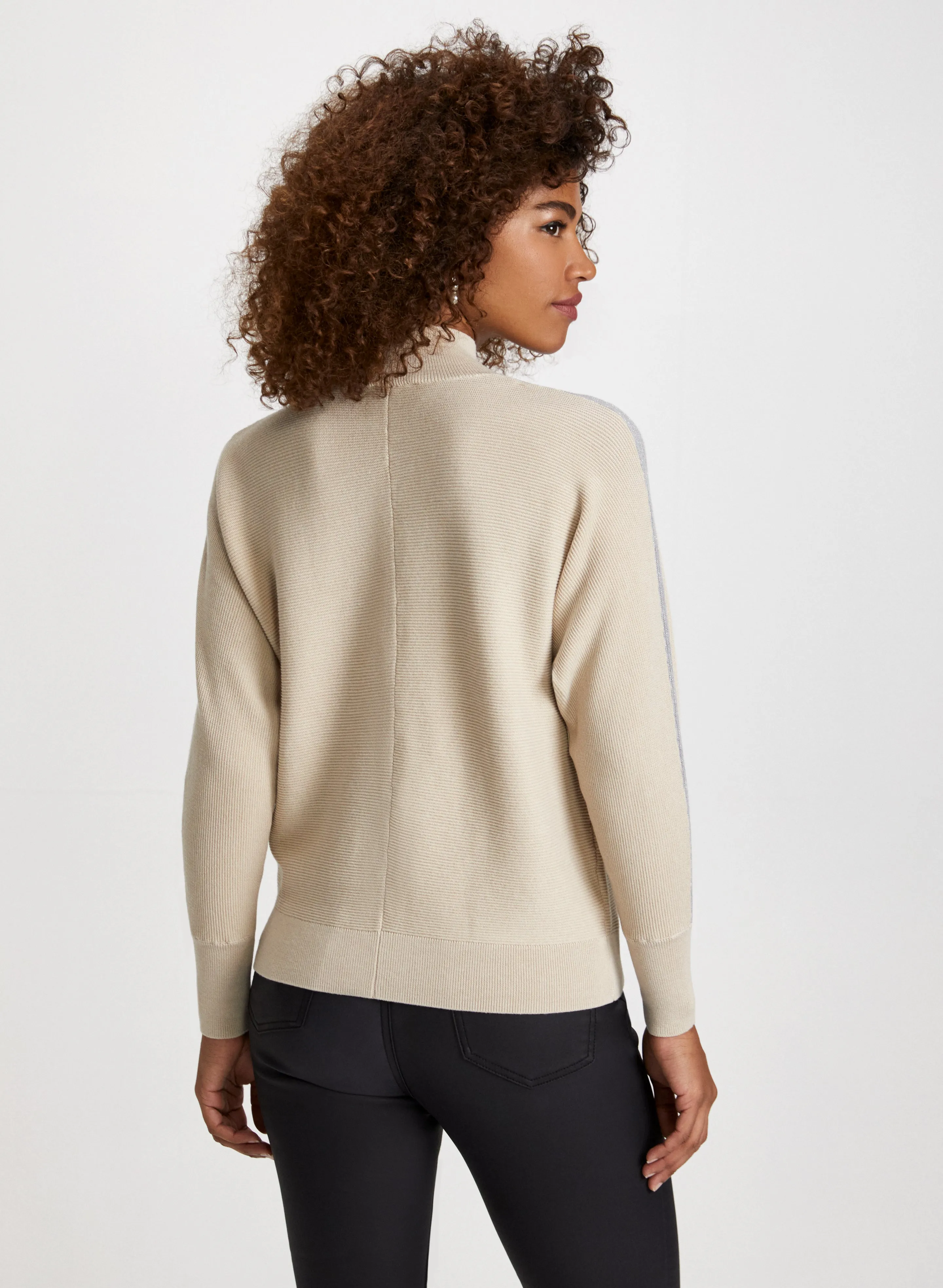 Contrast Stripe Mock Neck Sweater sold by Laura product image thumbnail 4