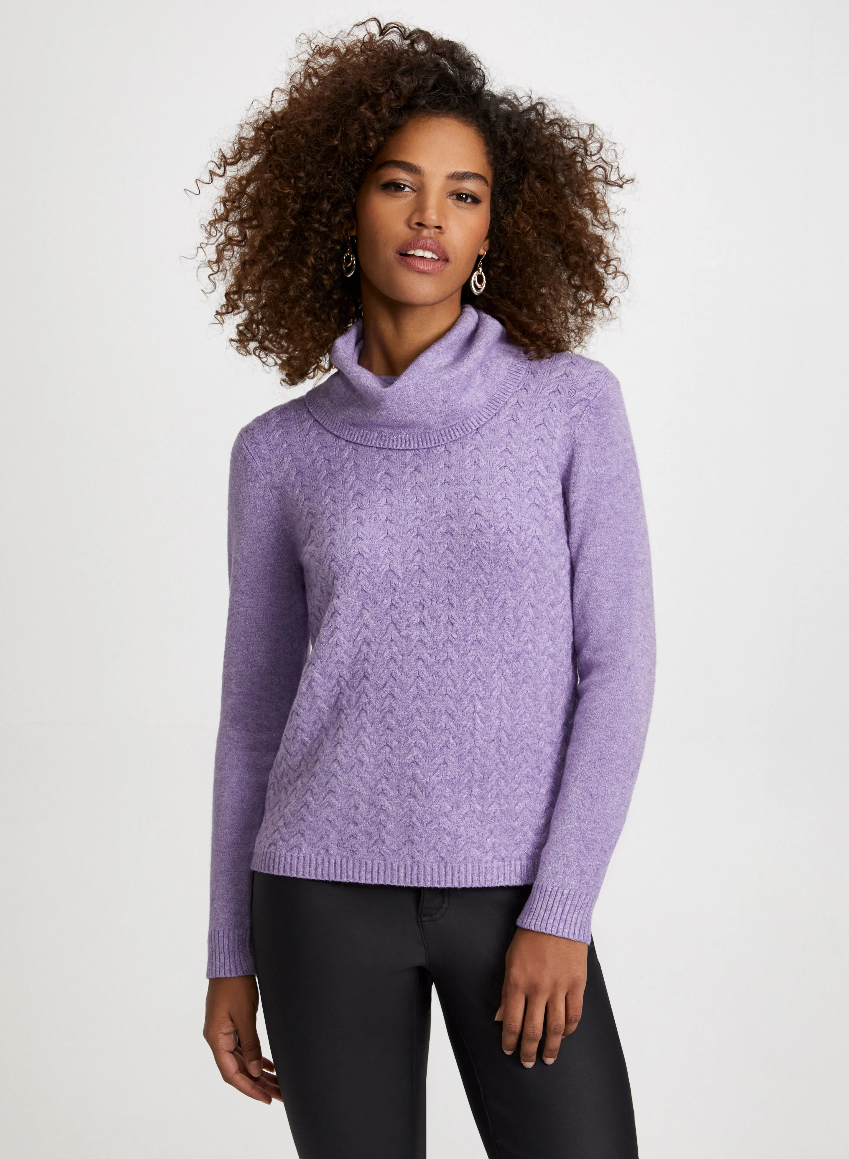 Cowl Neck Cable Knit Sweater sold by Laura