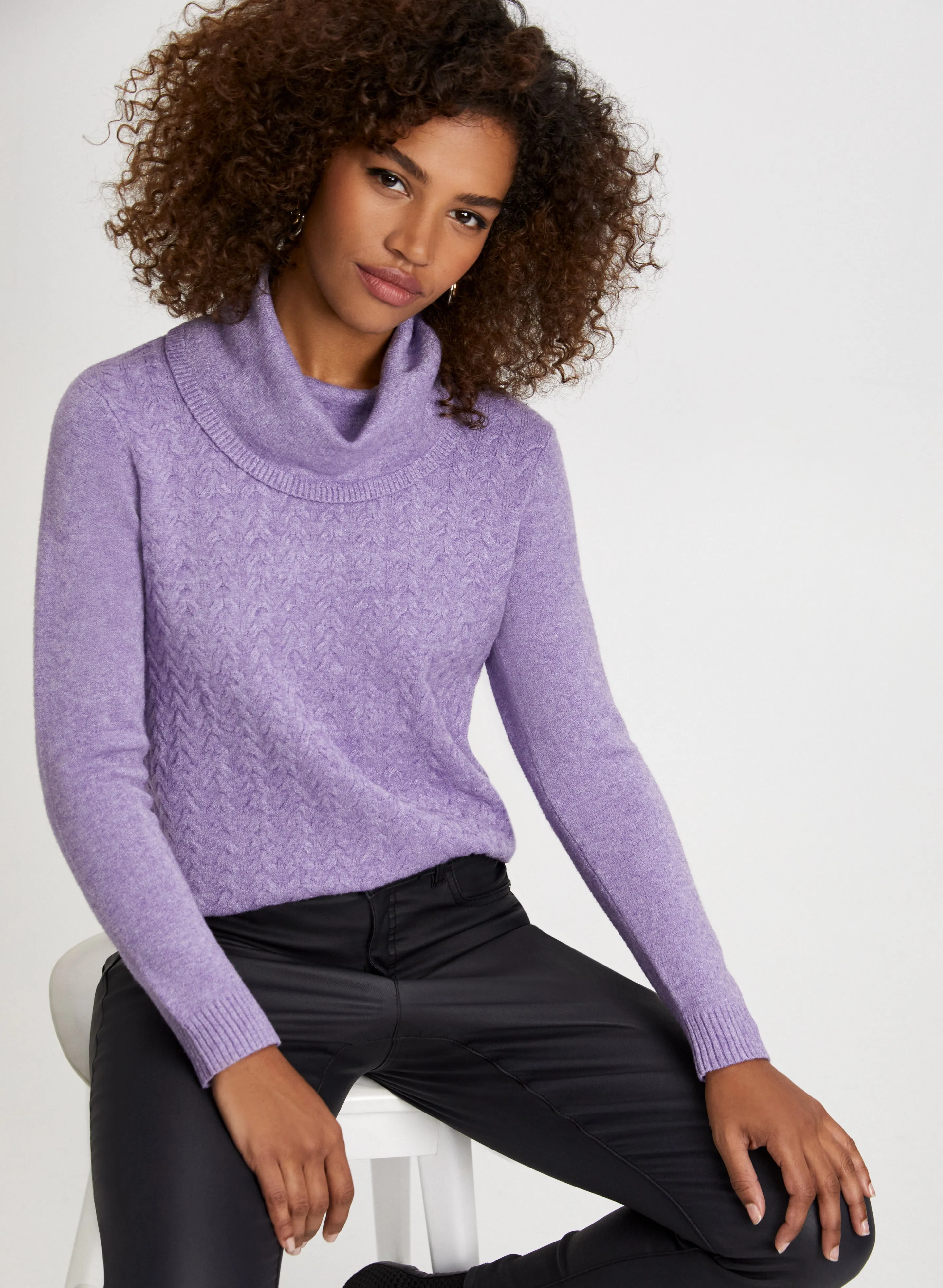 Cowl Neck Cable Knit Sweater sold by Laura product image thumbnail 5