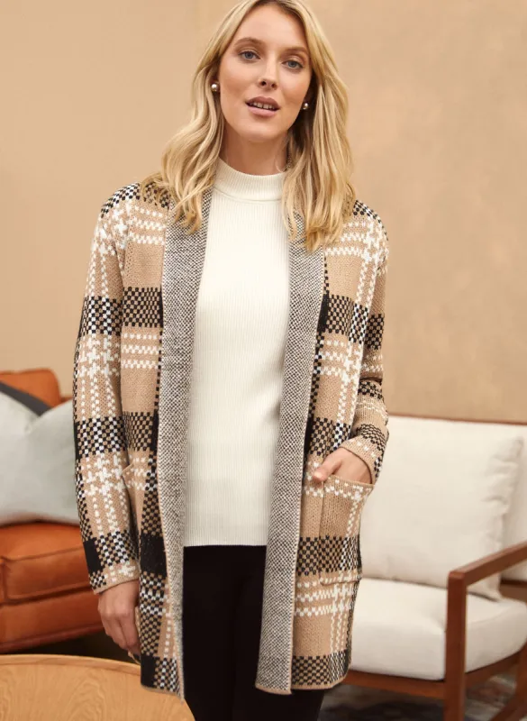 Plaid Print Coatigan sold by Laura