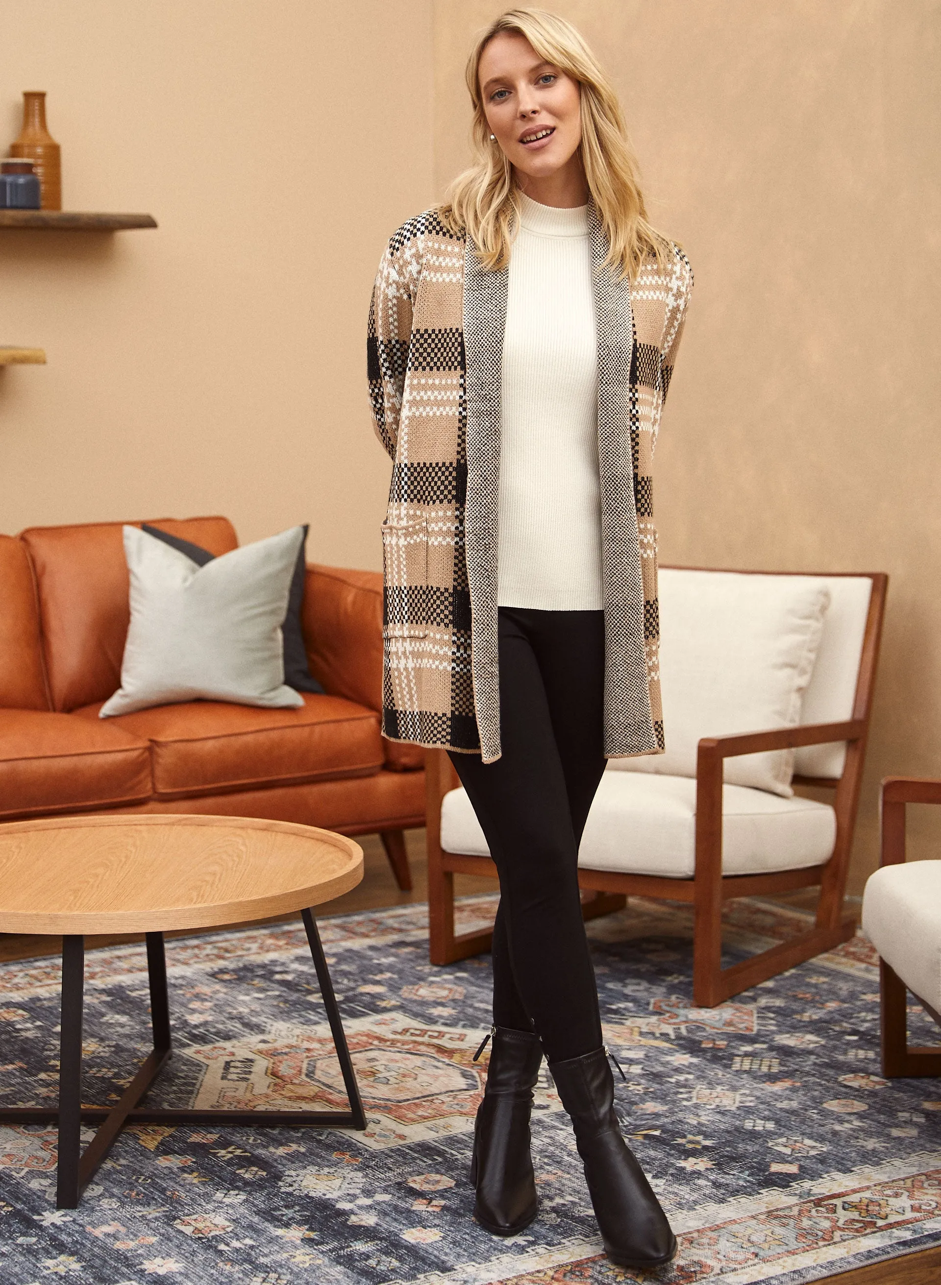 Plaid Print Coatigan sold by Laura product image thumbnail 5