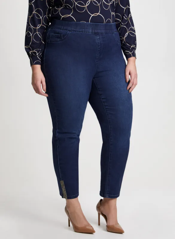 Pull-On Straight Leg Jeans sold by Laura