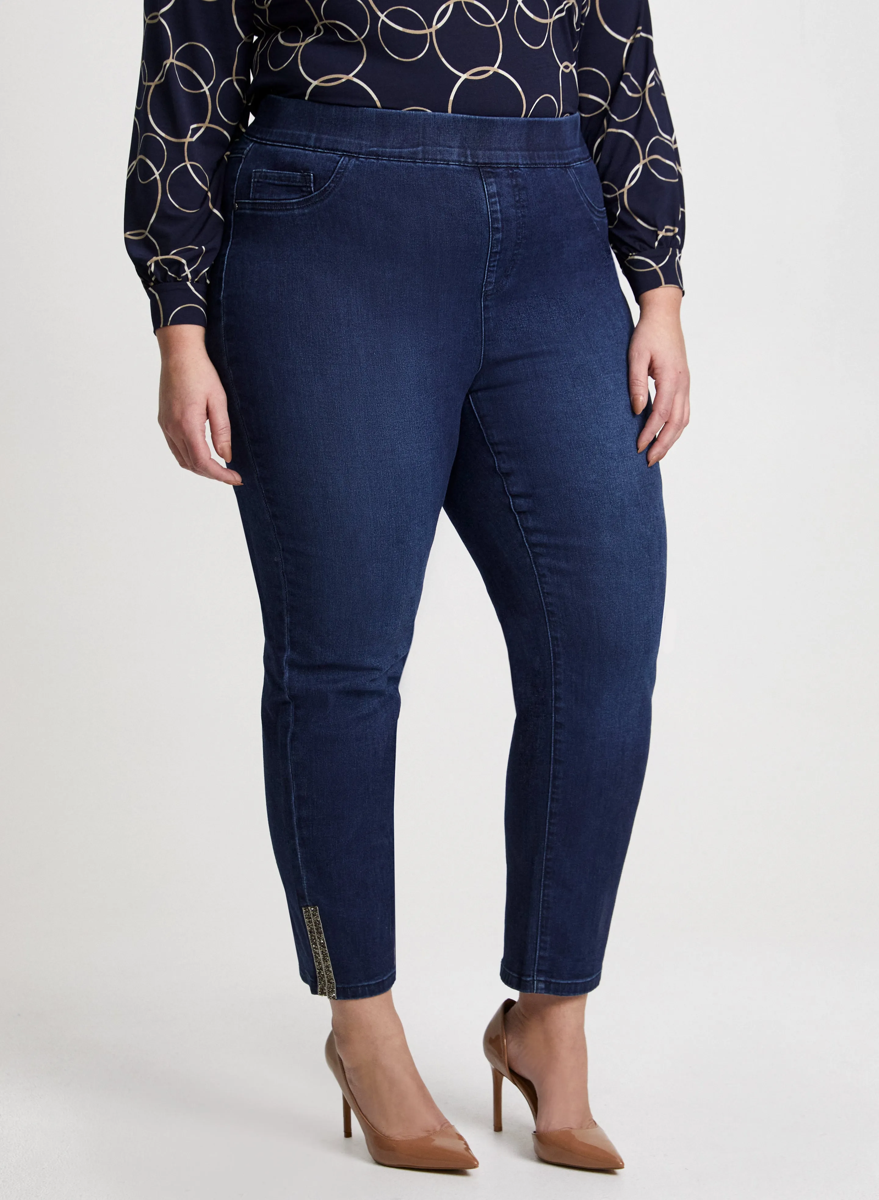 Pull-On Straight Leg Jeans sold by Laura