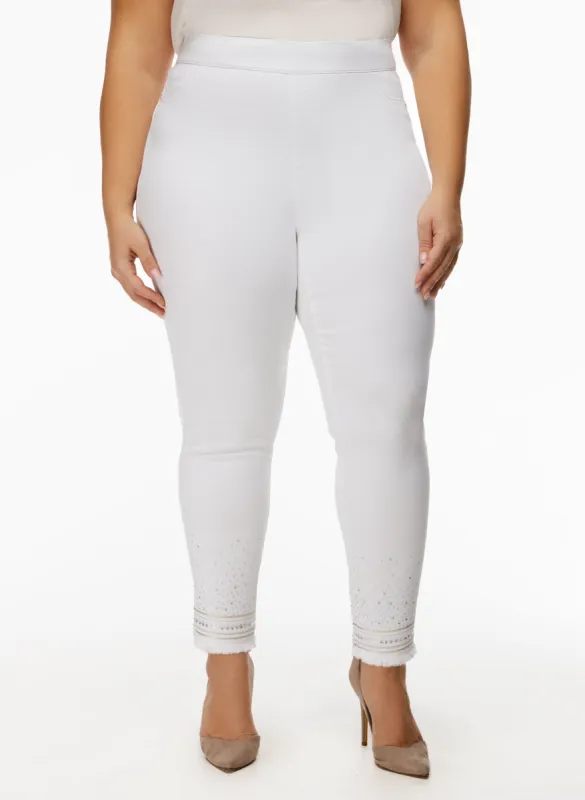 Pull-On Slim Leg Embellished Jeans sold by Laura
