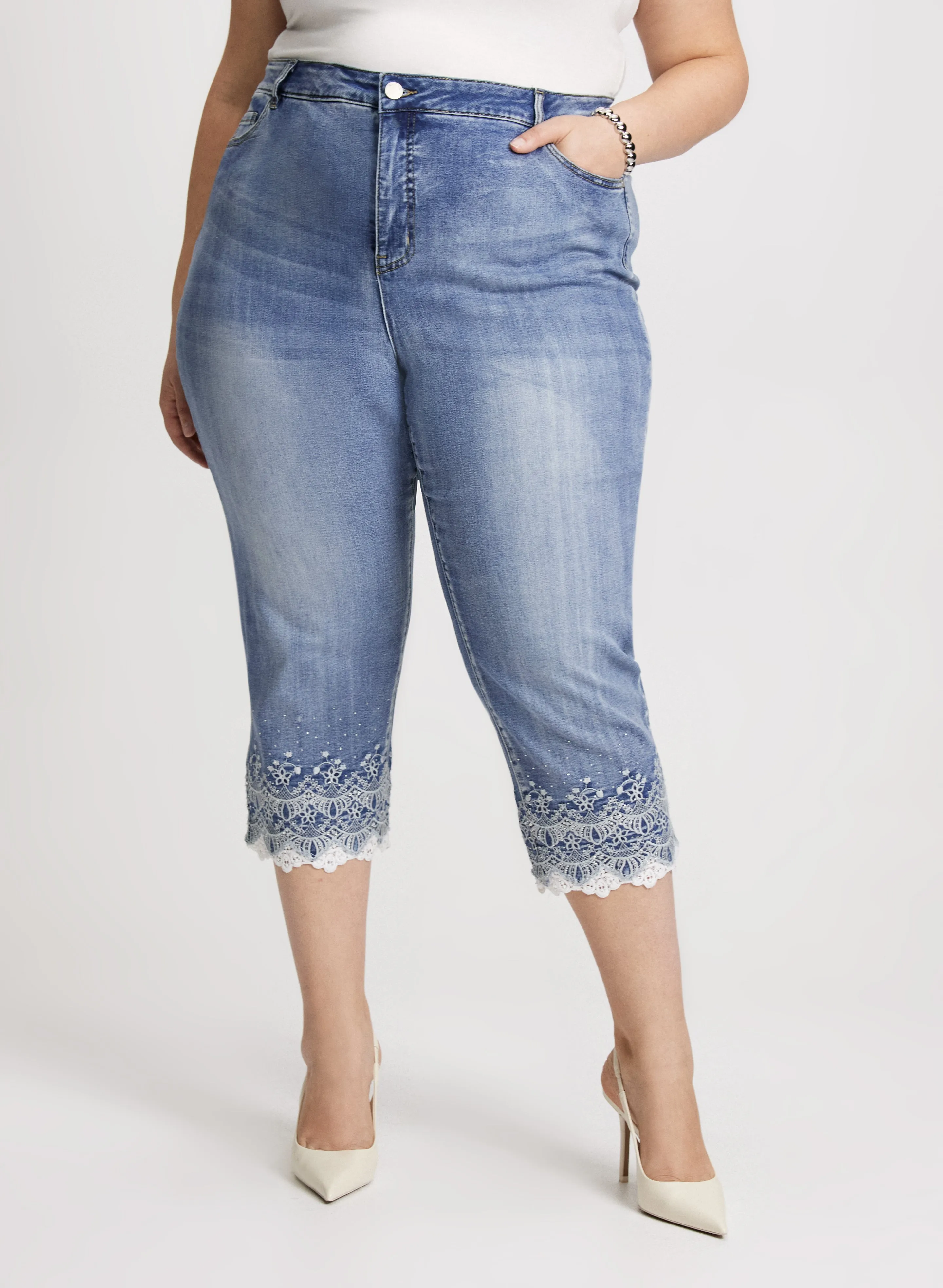 Embellished Denim Capris sold by Laura