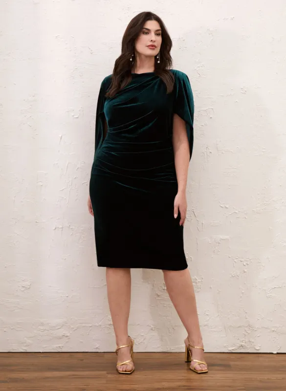 Velvet Drape Back Dress sold by Laura